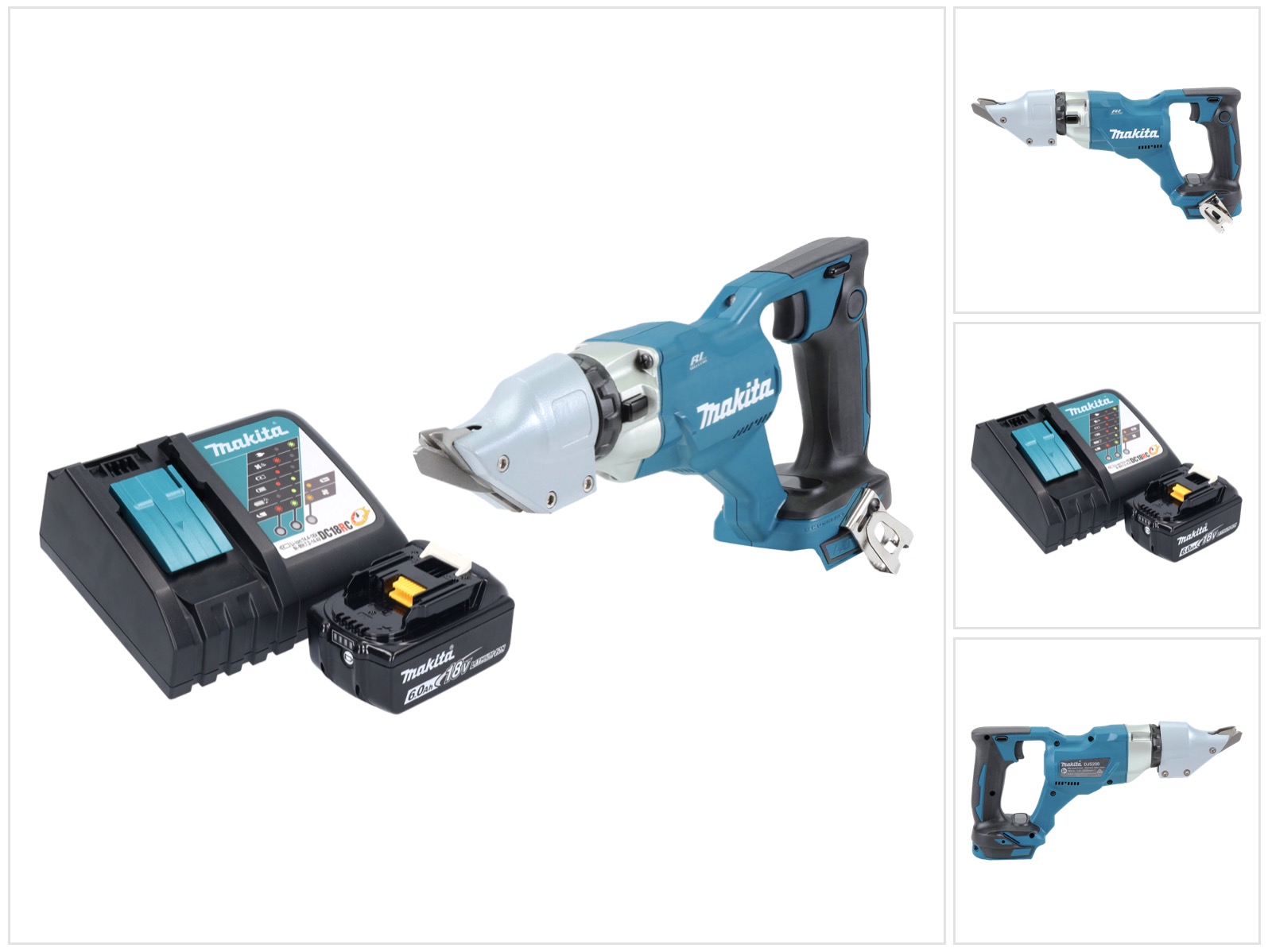 Makita Djs 200 Rg1 Akku Blechschere 18 V 2,0 Mm Brushless + 1x Akku 6,0 Ah + Ladegerät