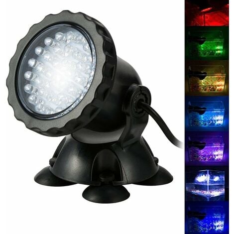Aquarium Flutlicht Mit Sockel Ip68 3,5 W 12 V Spotlampe Mehrfarbige Tauchbeleuchtung Verstellbarer Winkel Led Unterwasserlampe Tauchdekoration Teich Pool Aquarium