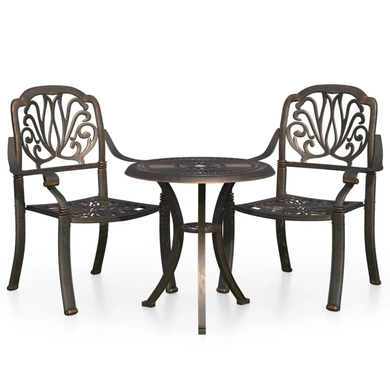 vidaXL 3-tlg Bistro-Set Aluminiumguss Bronzen Modell 1