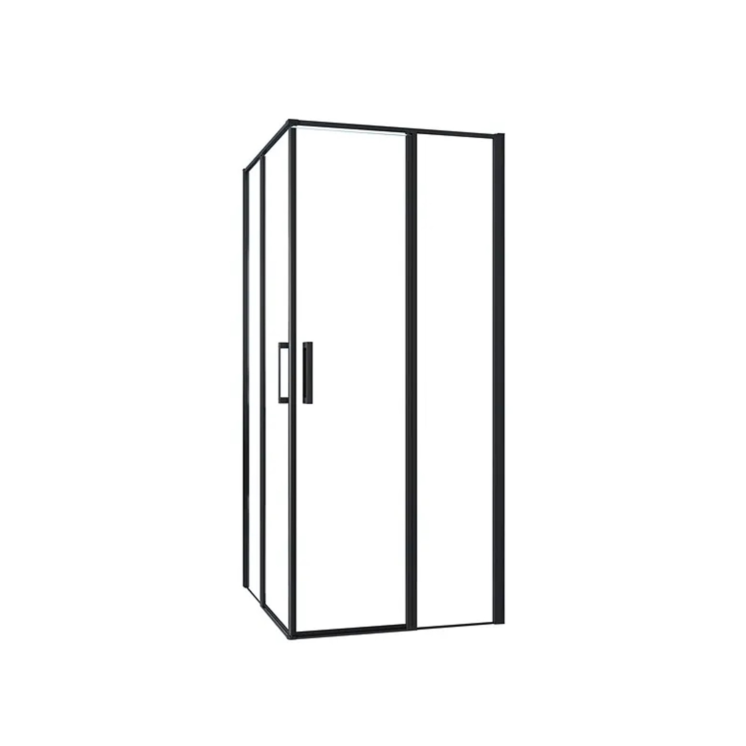 Duschparadies 140 x 120 x 185cm Duschkabine 6mm Nano Glas Drehtür Duschabtrennunge Duschwand Schwarzrahmen