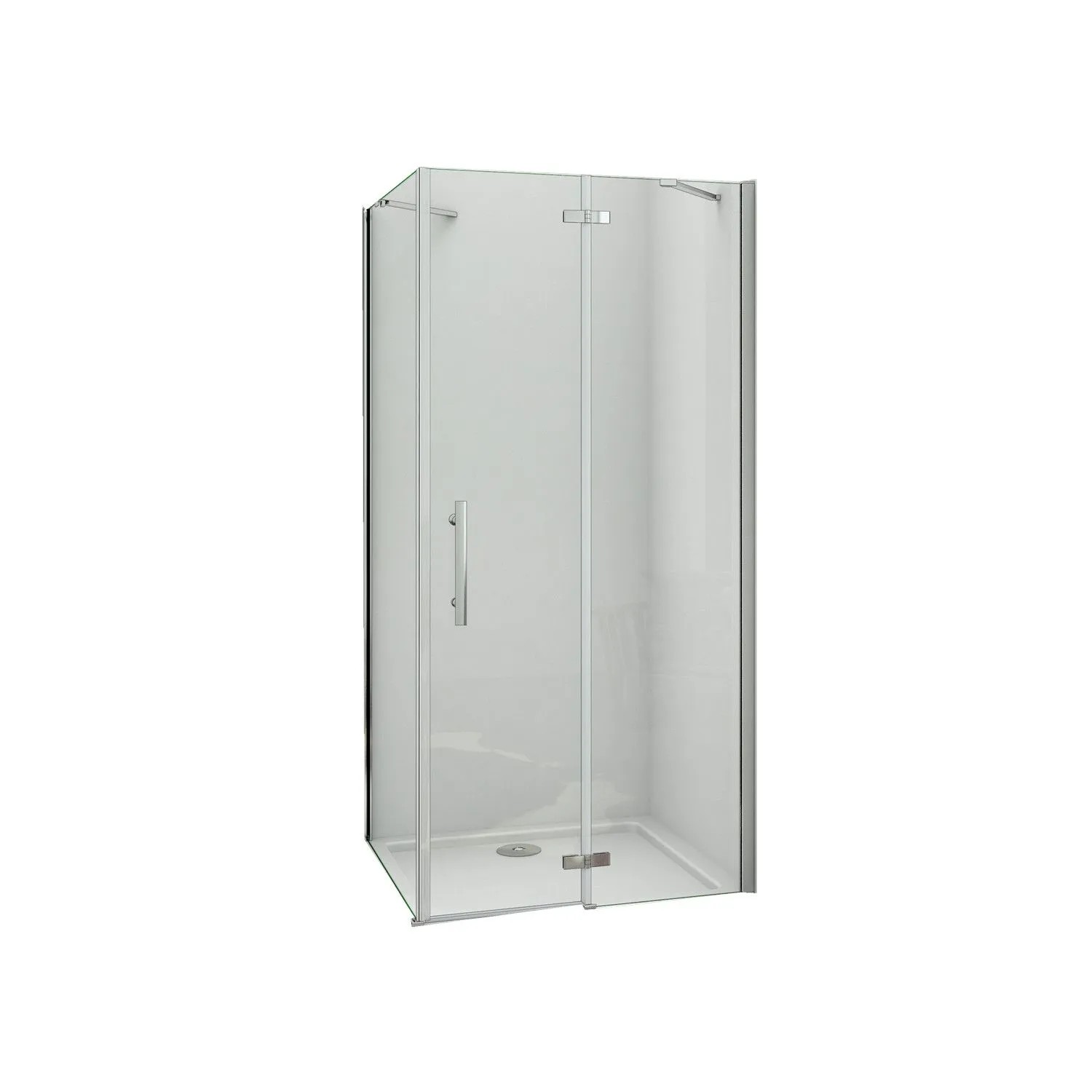 Duschparadies Duschkabine Eckeinstieg Duschtür X Seitenwand 80 x 70 x 185cm Duschabtrennung Duschwand 6mm Nano Glas Dusche