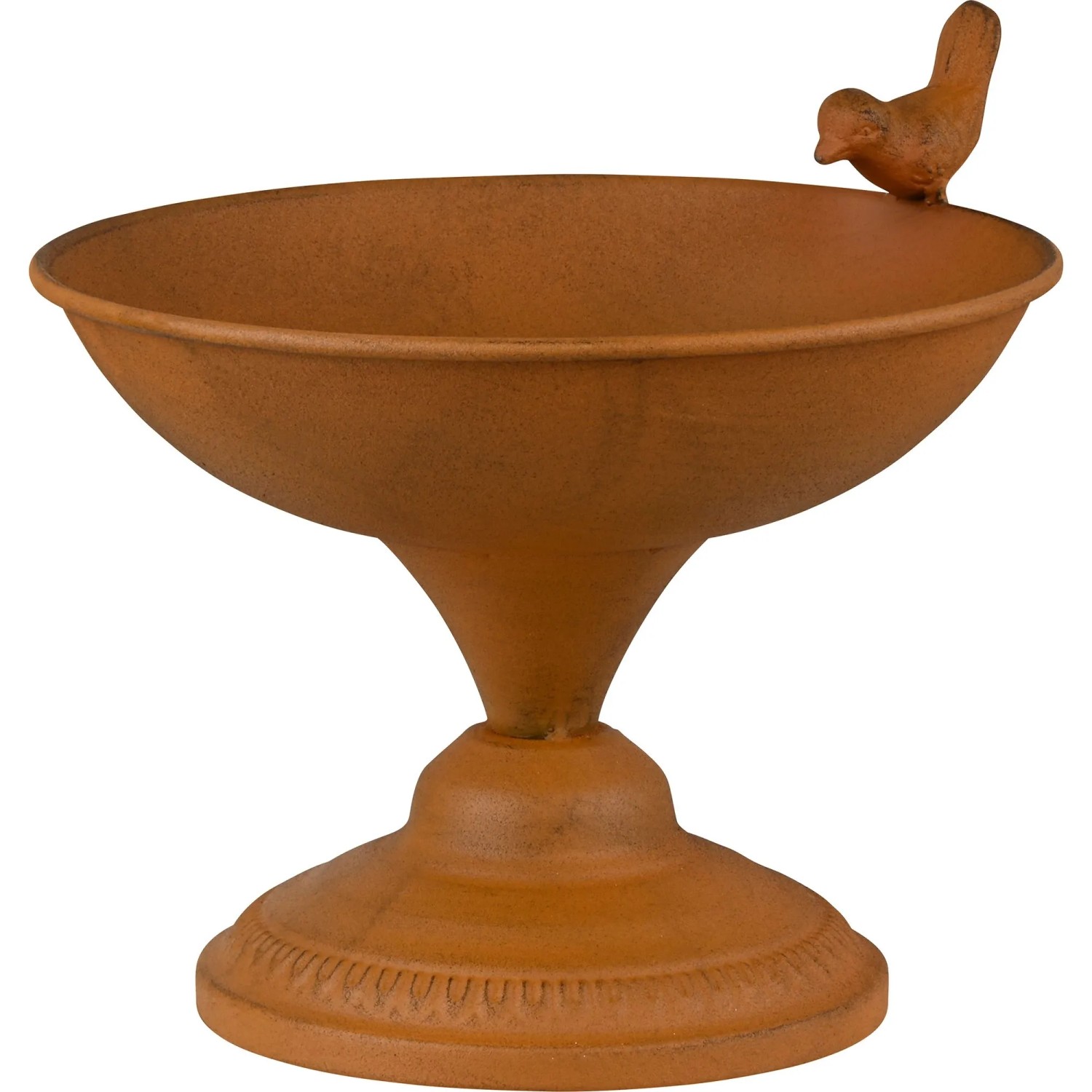 Dobar Vogeltränke mit Sockel Cortenstahl Ø 22,5 cm x 21 cm Edelrost