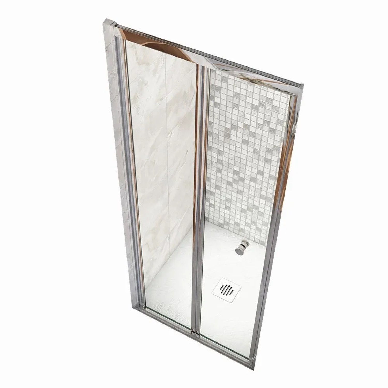 Duschparadies Duschtür Falttür 70 x 185cm Nischentür Walkin Glastür 5mm ESG Sicherheitsglas