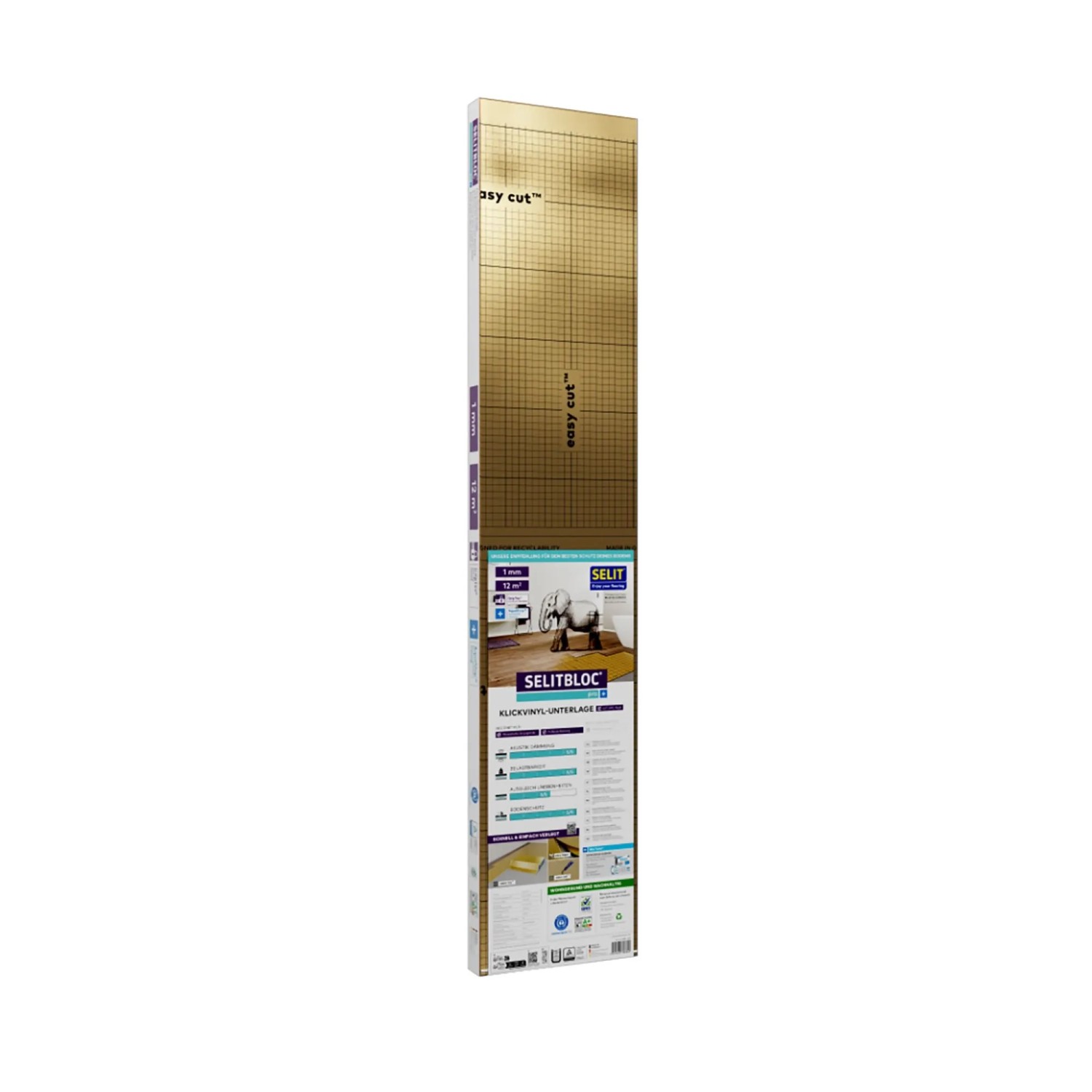 Selitbloc Klickvinylunterlage Pro+ 1 mm Gold 12 m²