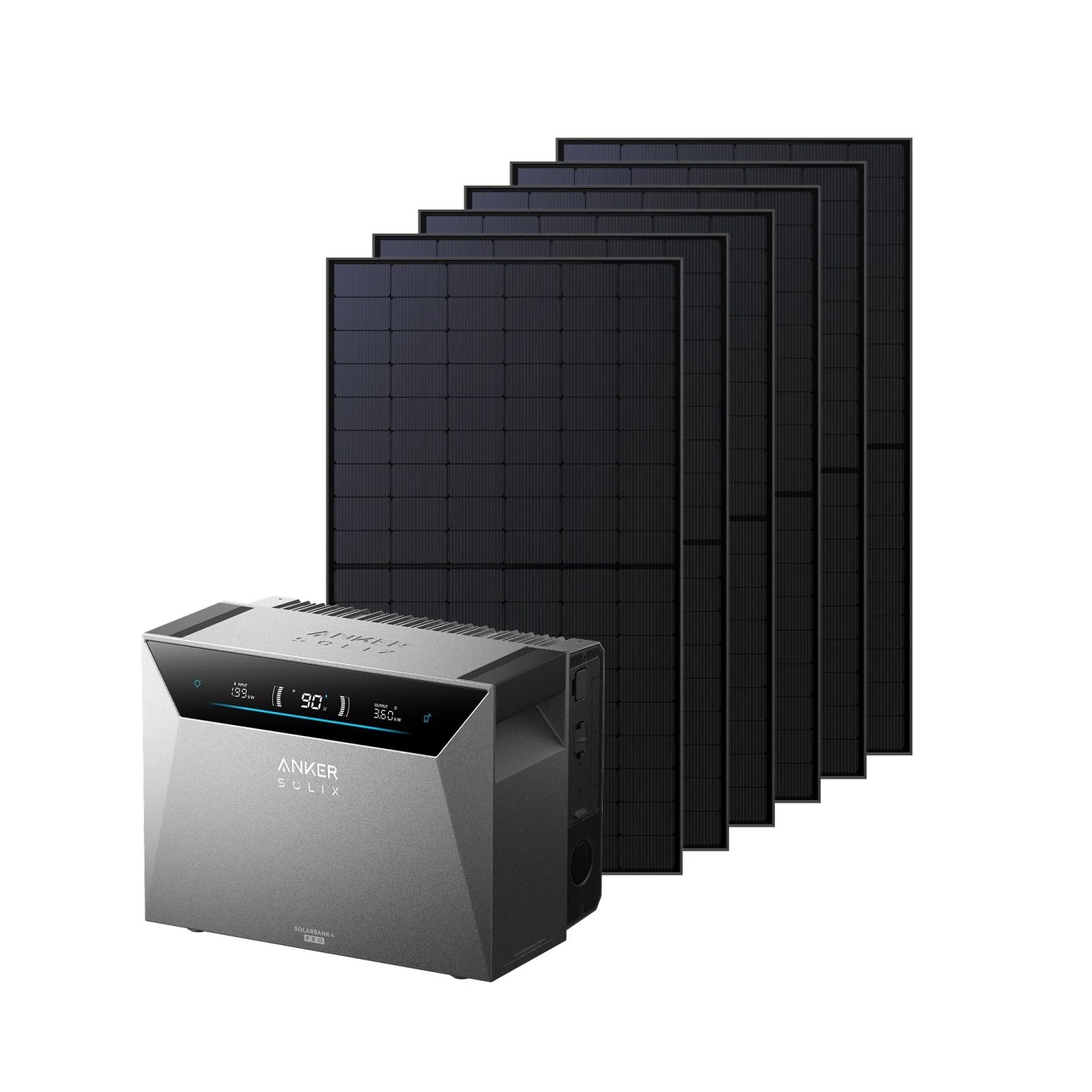 Anker Solix Solarbank 4 E5000 Pro mit 6 Solarpanels RS50S 500 W TopCon