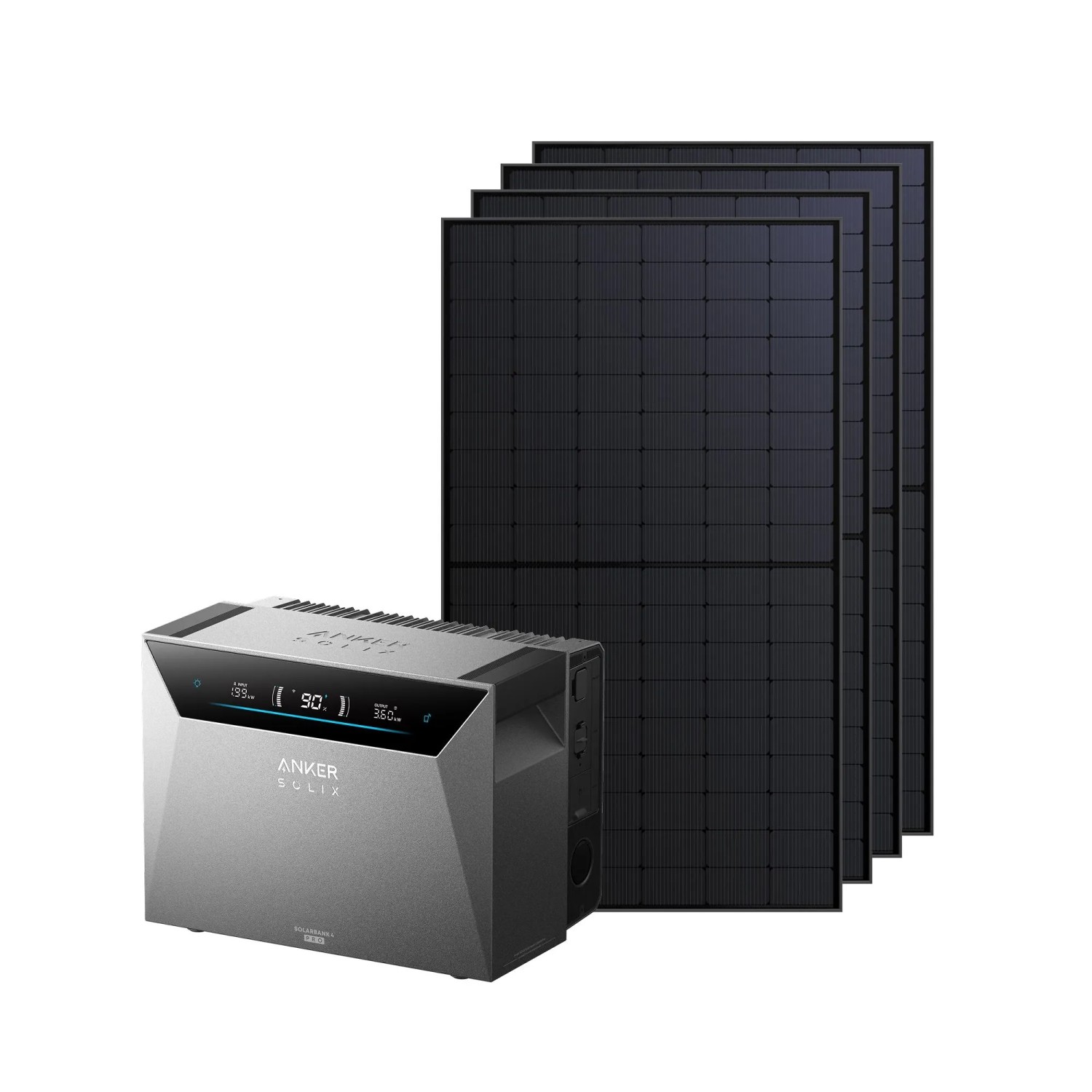 Anker Solix Solarbank 4 E5000 Pro mit 4 Solarpanels RS50S 500 W TopCon