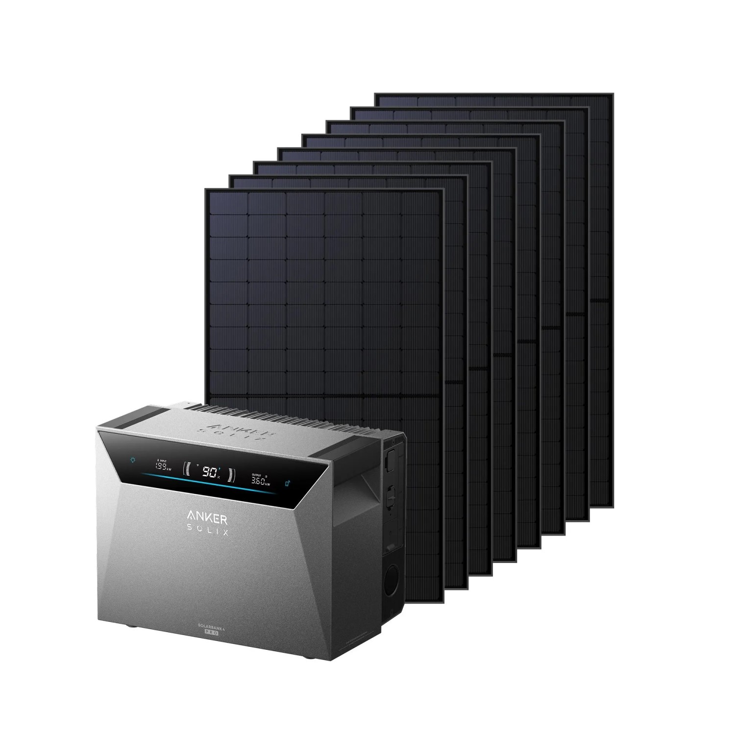 Anker Solix Solarbank 4 E5000 Pro mit 8 Solarpanels RS50S 500 W TopCon