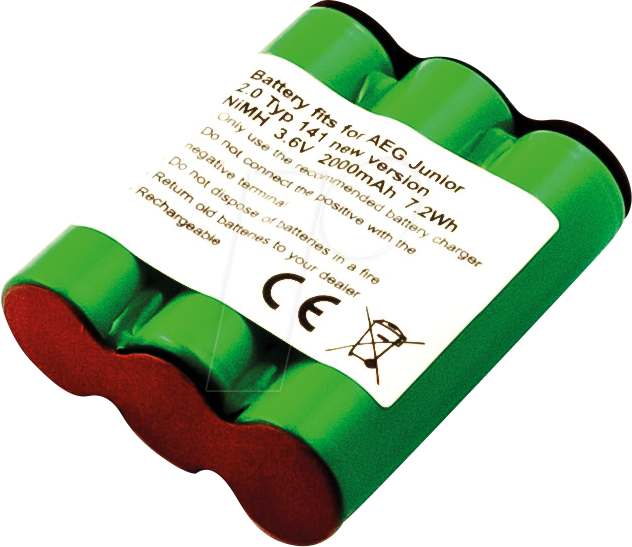 AKKU 31048 - Ersatzakku, AEG Junior 2.0 Type 141, NiMh, 2000 mAh
