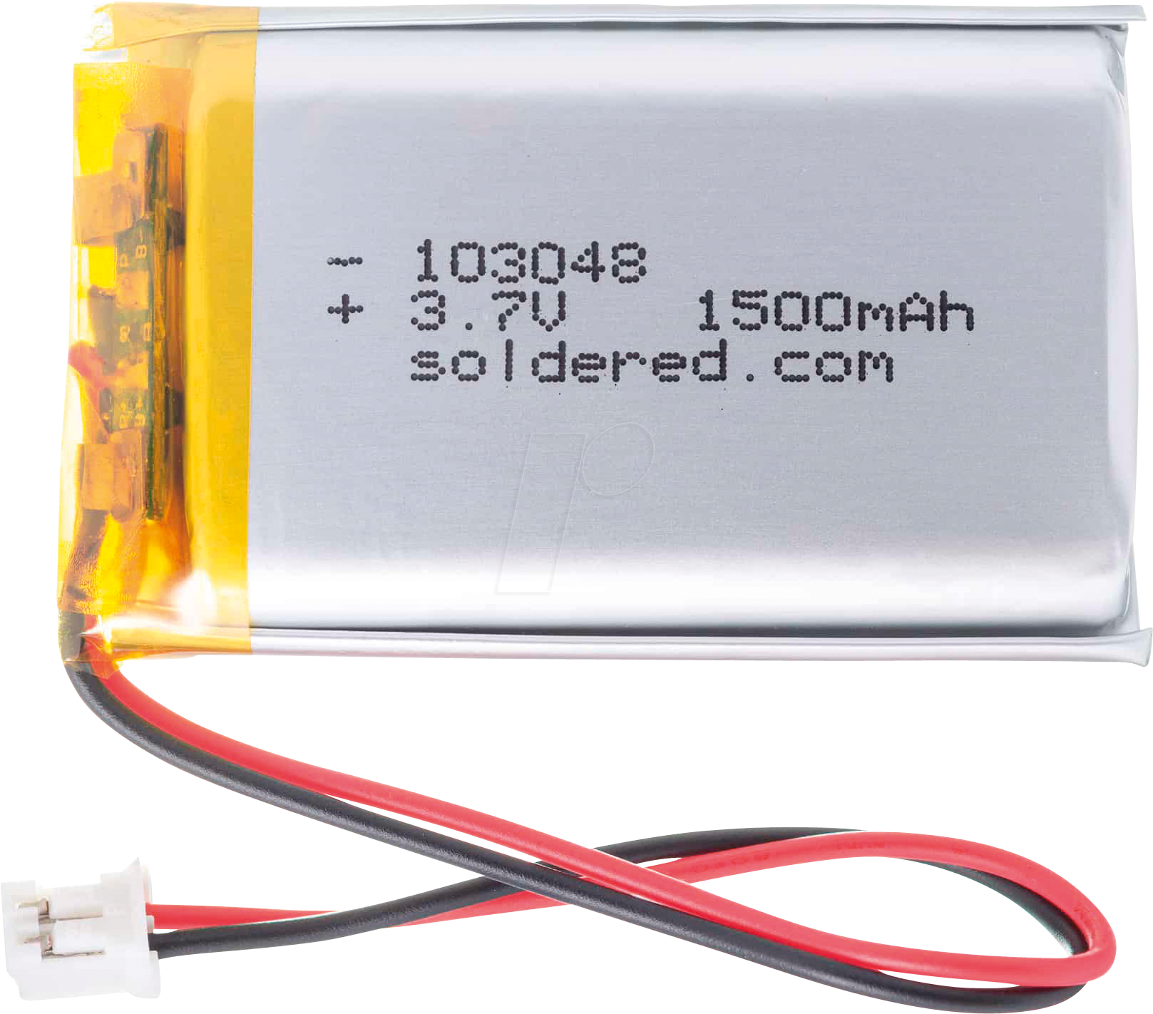 AKKU SOLD333283 - Li-Ion Akku, SOLDERED 333283, 1500 mAh, 3,7 V
