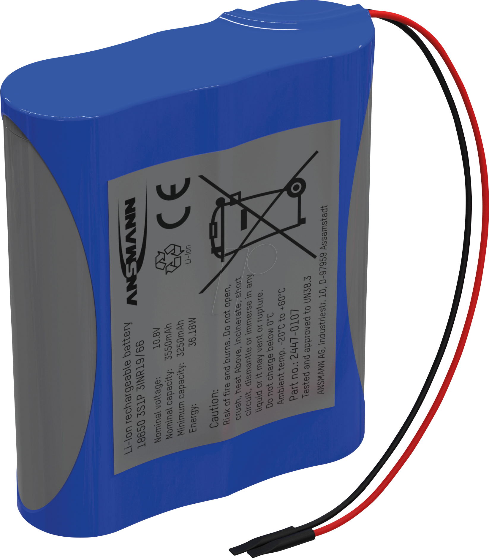 ANS 2447-0107 - Lithium-Ionen Akkupack, 10,8 V, 3350 mAh, 3S1P