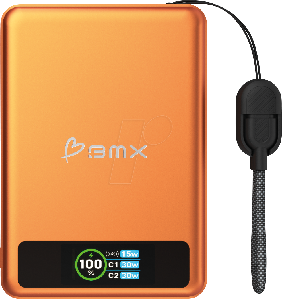 BMX B939-10-OR - Powerbank, Solid-State, Feststoff, 10000 mAh, MagSafe, orange