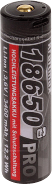 KM 18650 PRO 3,4 - Industriezelle, Li-Ion, 18650, 3,6 V, 3400 mAh, USB-C