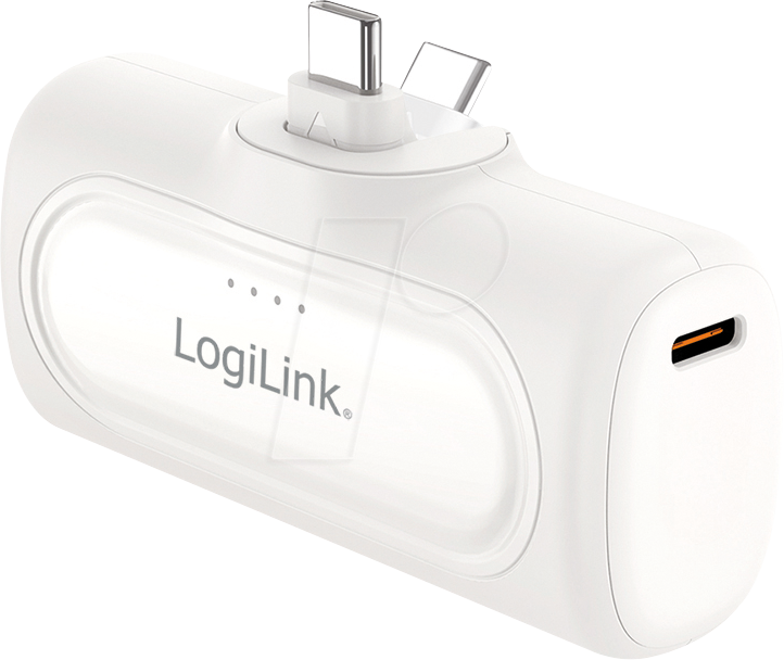 LOGILINK PA0349W - Powerbank, LiPo, 5.000 mAh, 2x USB-C, Schnelladefunktion, Weiß