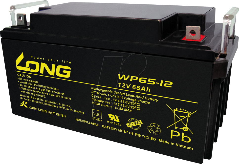 WP 65-12-M - Blei-Vlies-Akku, 12 V, 65 Ah