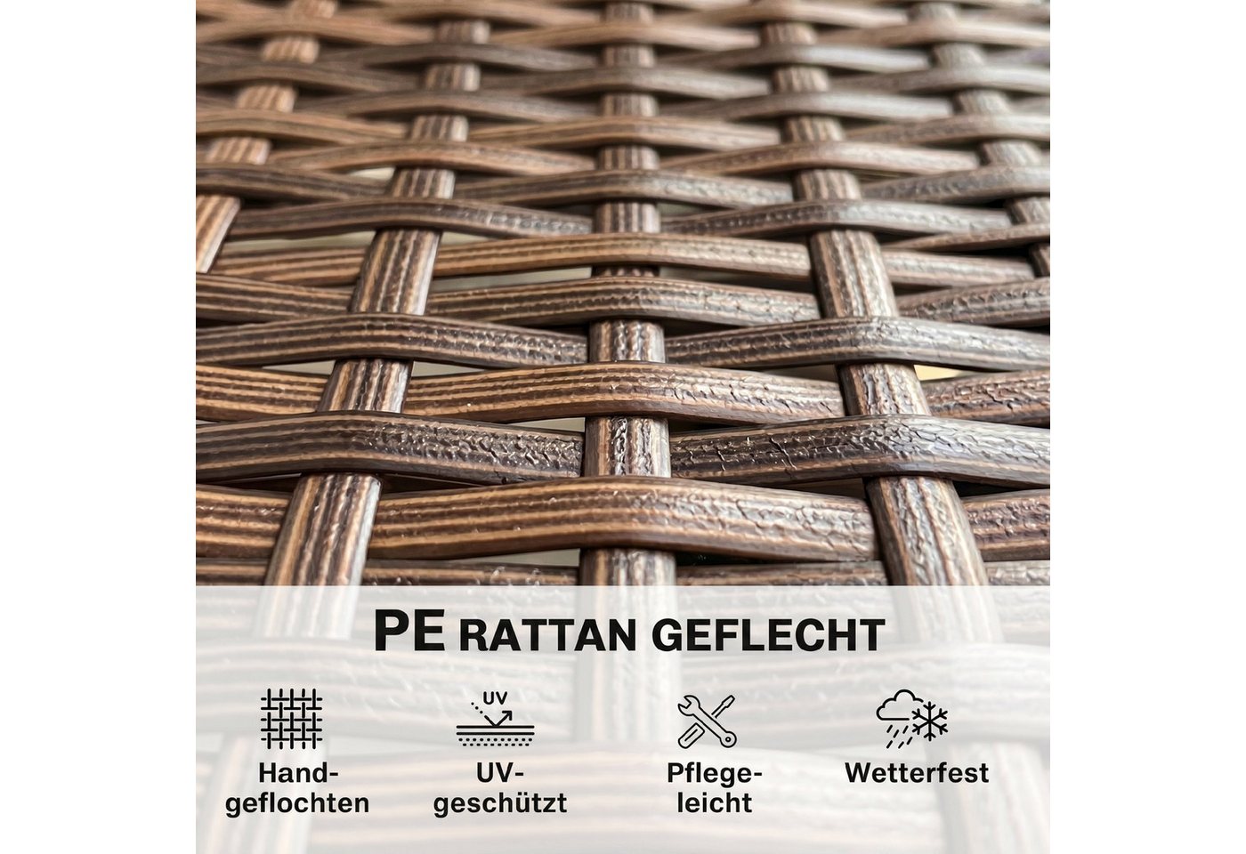 Outsunny Gartensofa 2-Sitzer Rattansofa mit Kissen, Couch für Garten, Poly Rattan, 1 Teile, Wetterfest, abnehmbarer Bezug, rutschfest Bild 3