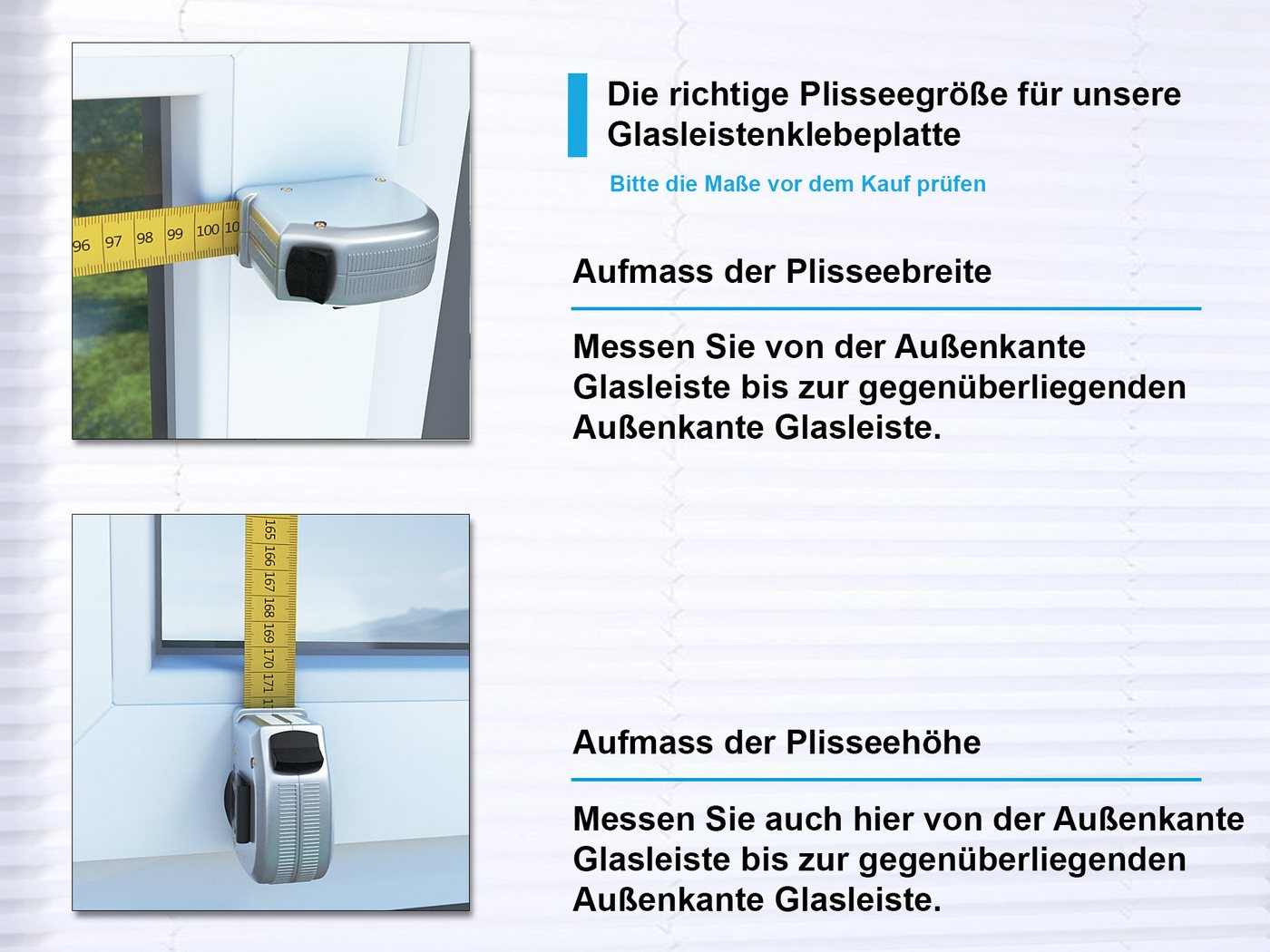 dekohaken24.de Klebeträger Glasleisten-Klebeplatte mit Klemmscuh / Spannschuh, für Kunststofffenster oder andere glatte, tragfähige Oberflächen, Klebehalter,Klebepad,Montage von Plissees ohne Bohren am Fensterrahmen Bild 2