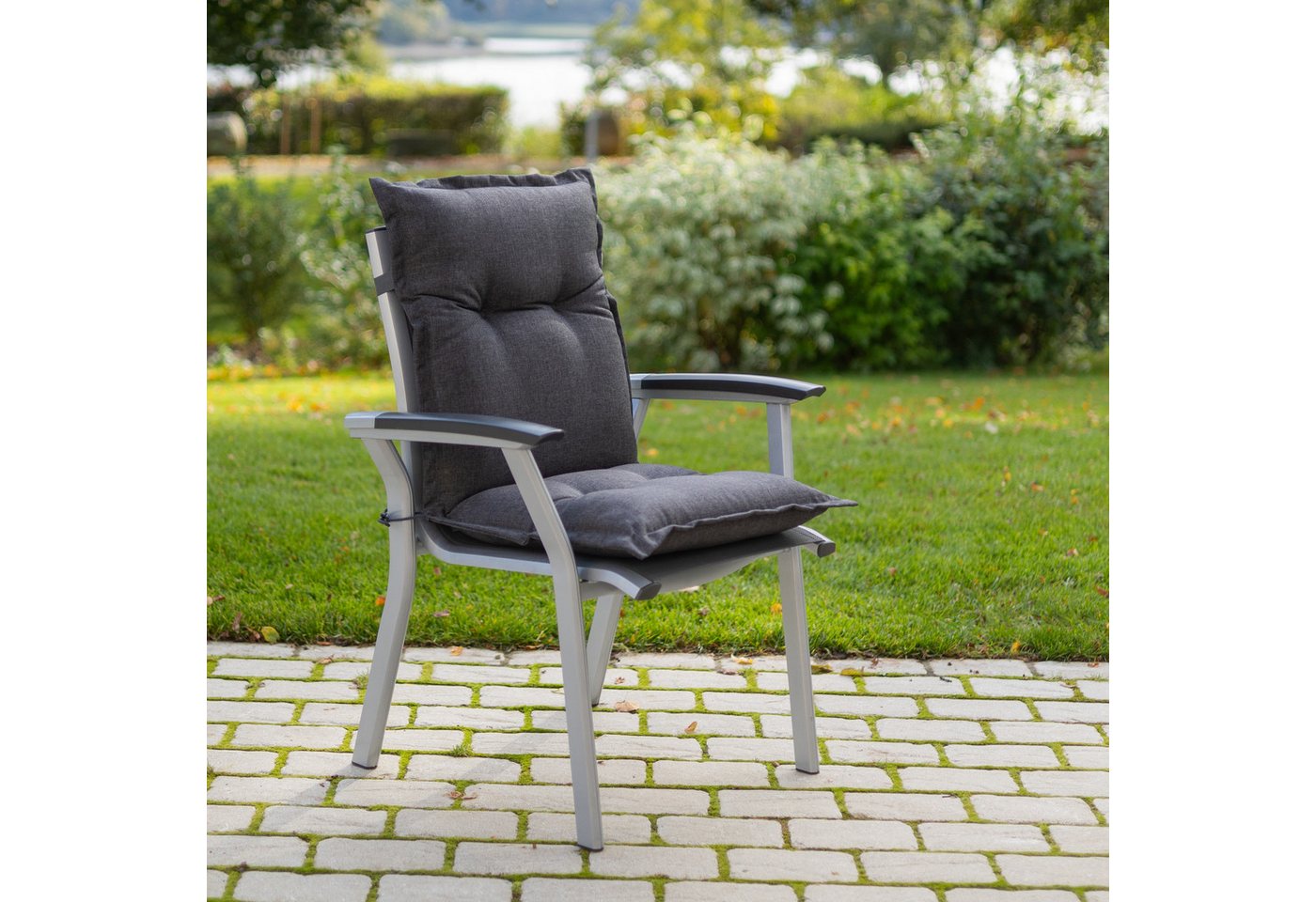 Herlag Polsterauflage Ava Niedriglehner Gartenstuhlauflage extra dick, 103x50x9cm, (1 St), SunGuard Polsterauflage hoher UV- & Fleckschutz, Anthrazit Bild 2