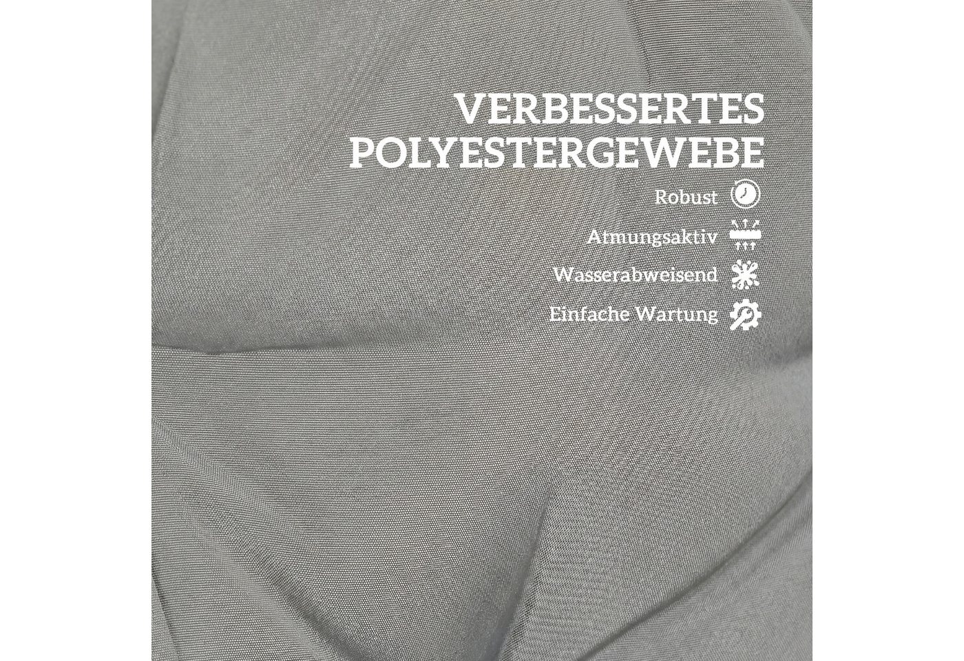 Outsunny Sitzauflage 2er Set Sitzkissen Stuhlkissen Indoor Outdoor Sitzpolster Hellgrau, (Sitzpolster, 2 St., Stuhlpolster), Outdoor-geeignet, wasserabweisend Bild 4