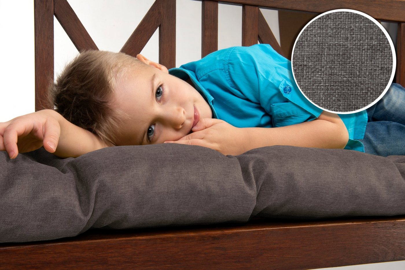 sunnypillow Bankauflage Bankauflage Stuhlkissen viele Farben und Größen zur Auswahl, 190 x 40 cm anthrazit Bild 2