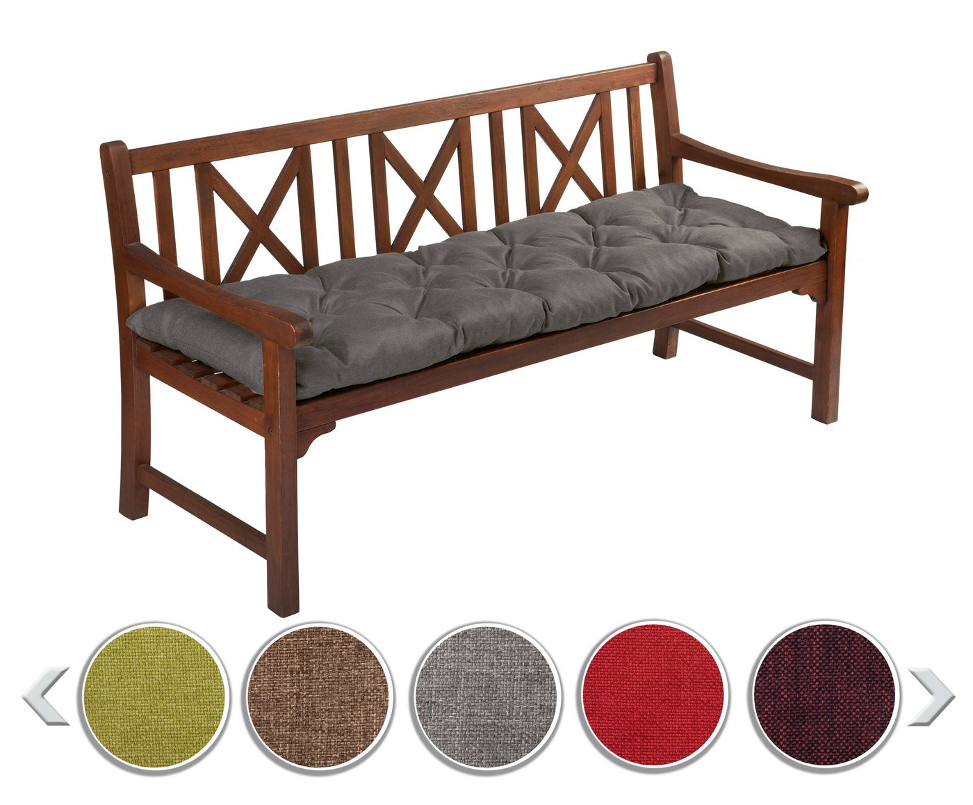 sunnypillow Bankauflage Bankauflage Stuhlkissen viele Farben und Größen zur Auswahl, 190 x 40 cm anthrazit Bild 3
