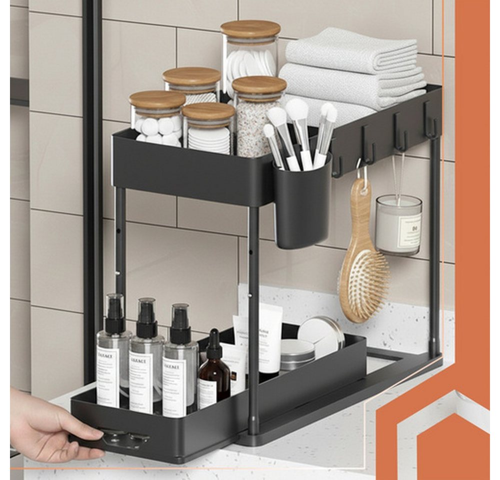 Ruhhy Ablageregal Untertisch-Organizer, Spar-Set, Zweistufiges Design schafft zusätzlichen Stauraum unter Spüle Bild 4