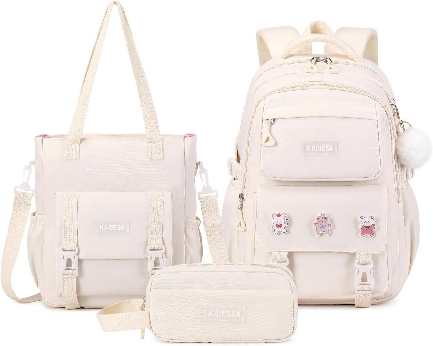 LIANNA Schulrucksack 3-teiliger Mädchen Schulrucksack, leicht, wasserabweisend (Set, 3-teiliger Mädchen Schulrucksack, leicht, wasserabweisend) Bild 4