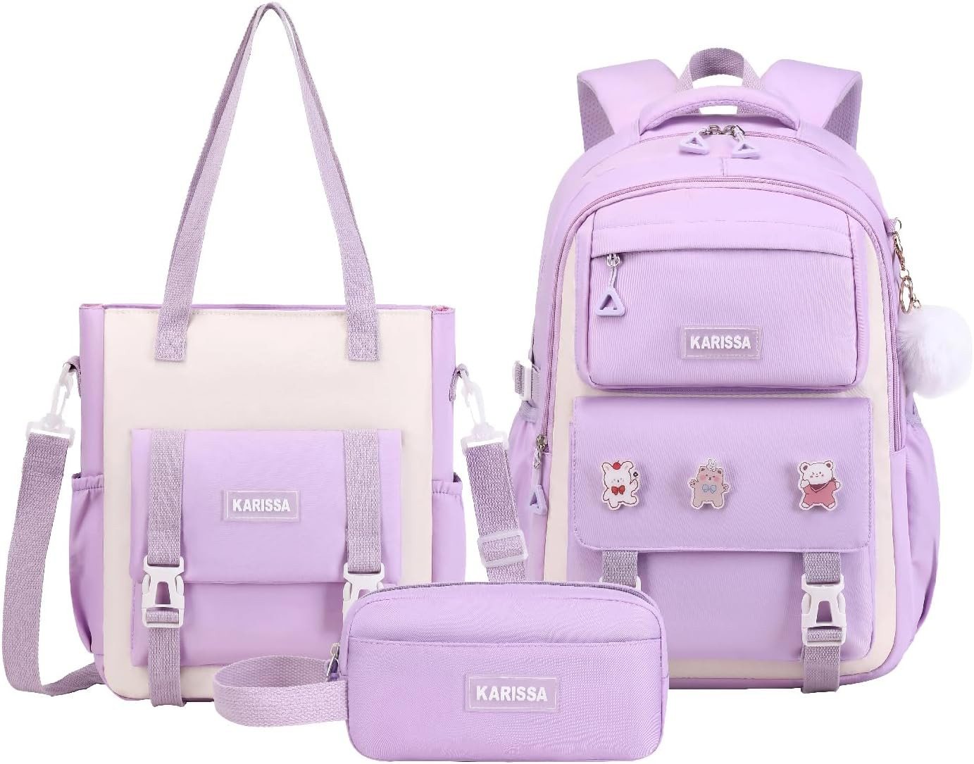 LIANNA Schulrucksack 3‑teiliger lila Mädchen Schulrucksack, leicht, wasserabweisend (Set, 3-tlg., 3‑teiliger lila Mädchen Schulrucksack, leicht, wasserabweisend) Bild 5