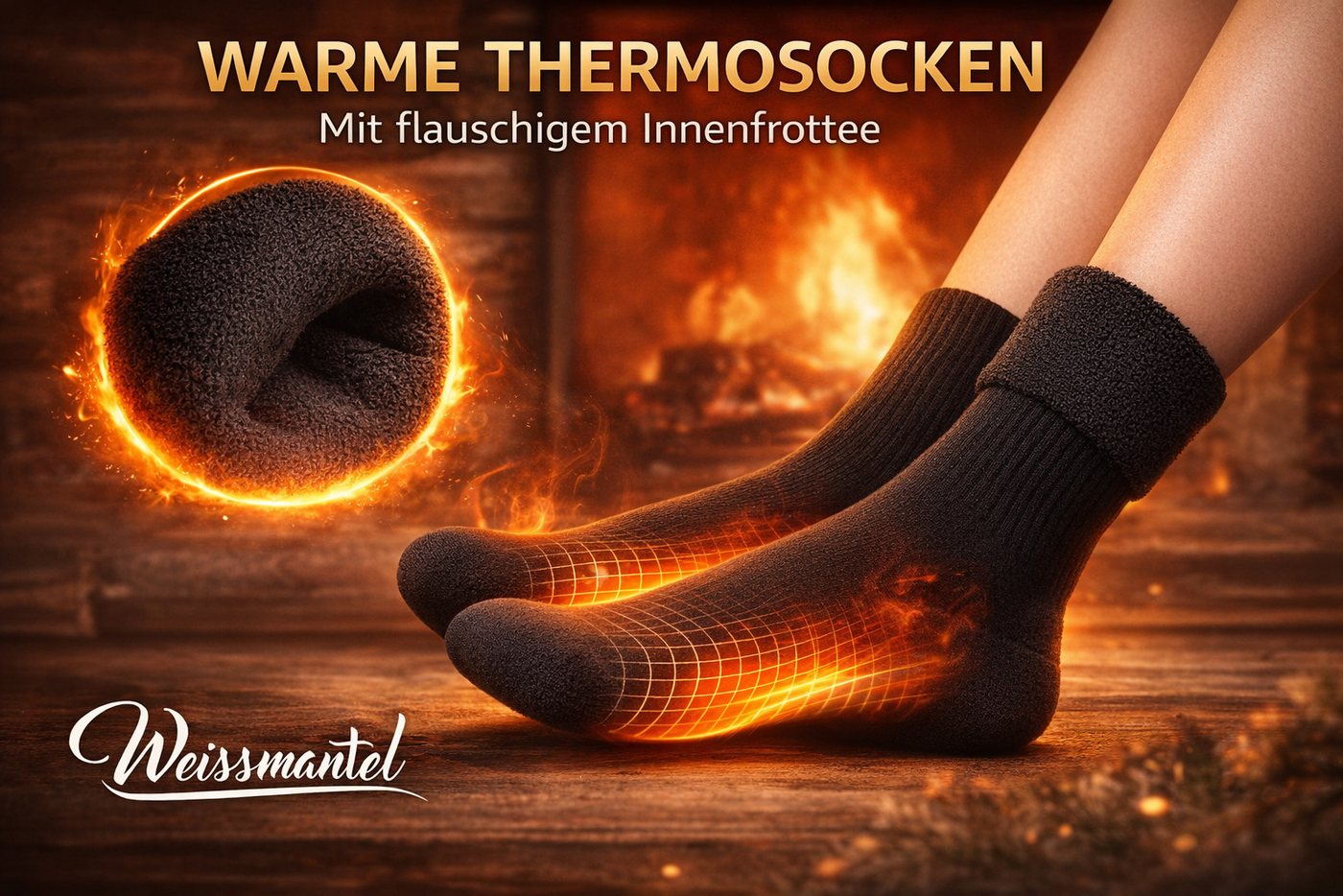 Weissmantel Thermosocken 12 Paar Thermosocken Baumwolle Wintersocken Warme Socke Thermostrümpfe (Spar-Set, Schwarz, Warme Wintersocken Wintersocken Thermosocken Dicke Socken) Dicke Warme Wintersocken Winter Socken Herren Damen Kuschelig Bild 5