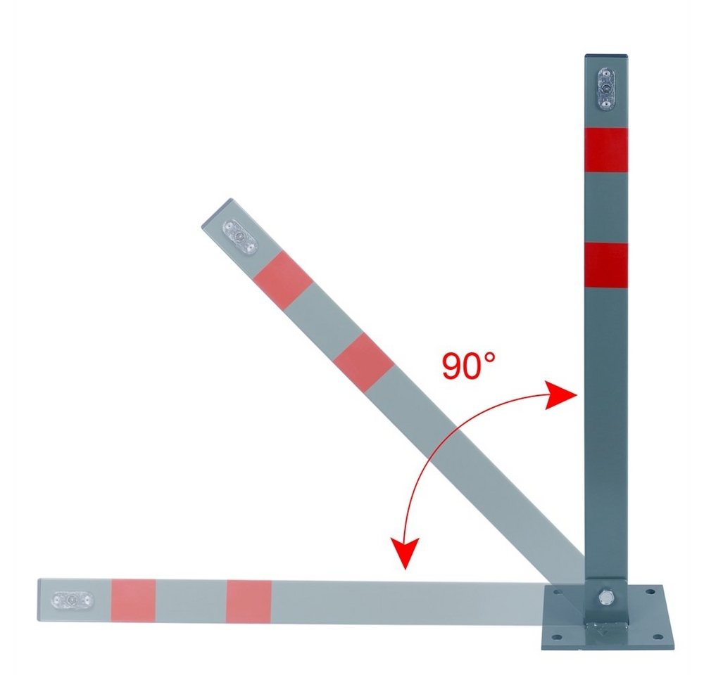 Feel2Home Absperrpfosten Parkpfosten klappbar Parkplatzsperre 65cm Absperrpfosten Poller (Stück, 1-tlg., inkl. Schlüssel, Parkplatzbügel, Bodenanker), Outdoor Pulverbeschichtung, garantierte Farben auch nach 3-5 Jahren! Bild 3