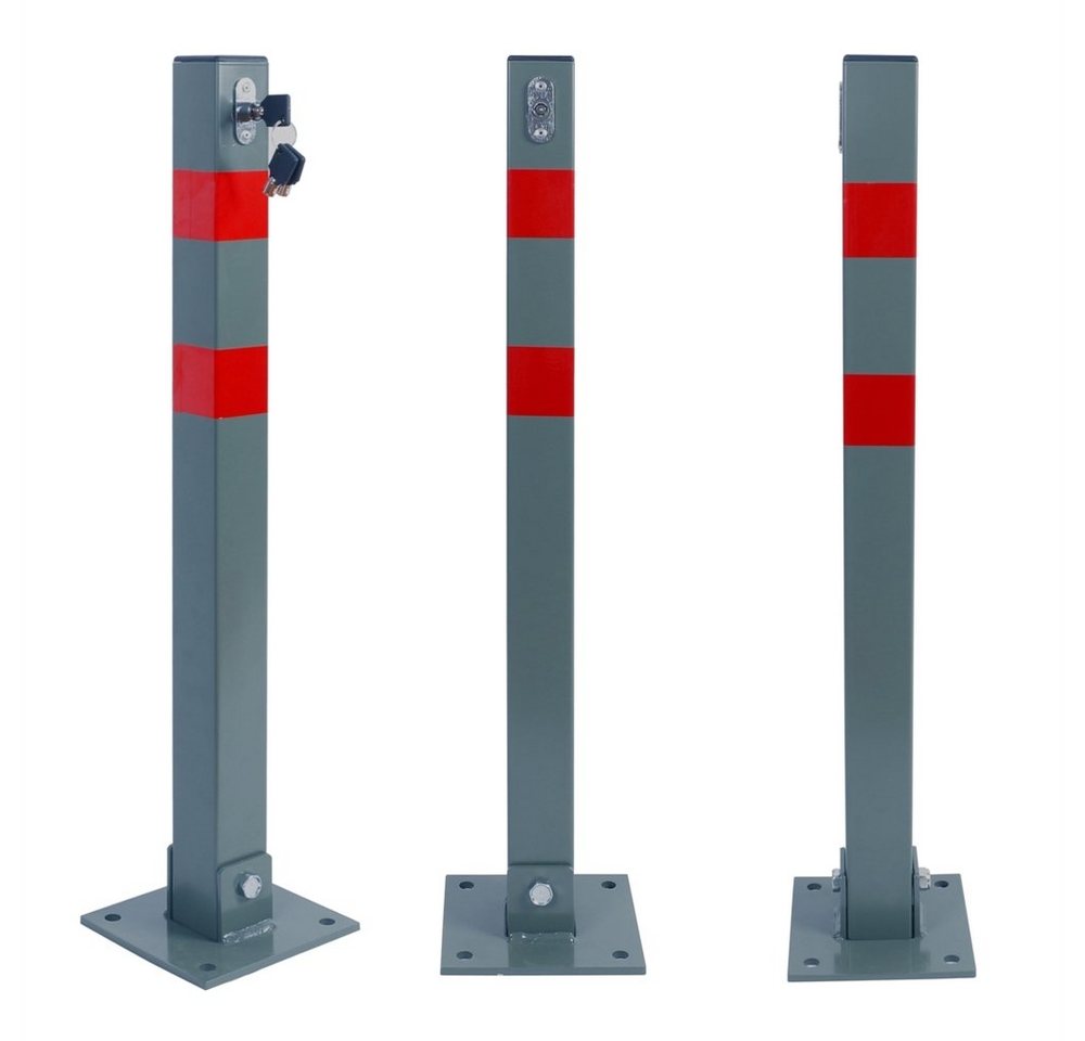 Feel2Home Absperrpfosten Parkpfosten klappbar Parkplatzsperre 65cm Absperrpfosten Poller (Stück, 1-tlg., inkl. Schlüssel, Parkplatzbügel, Bodenanker), Outdoor Pulverbeschichtung, garantierte Farben auch nach 3-5 Jahren! Bild 5