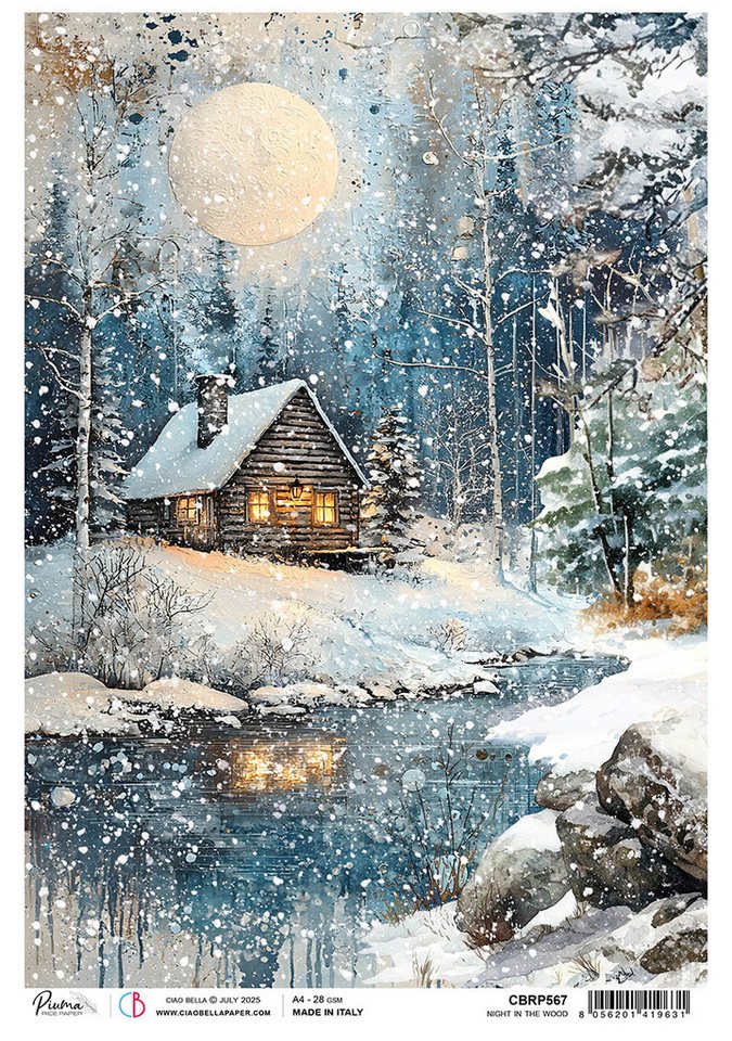 Ciao Bella Seidenpapier Forest Tales - Night in the Wood, DIN A4