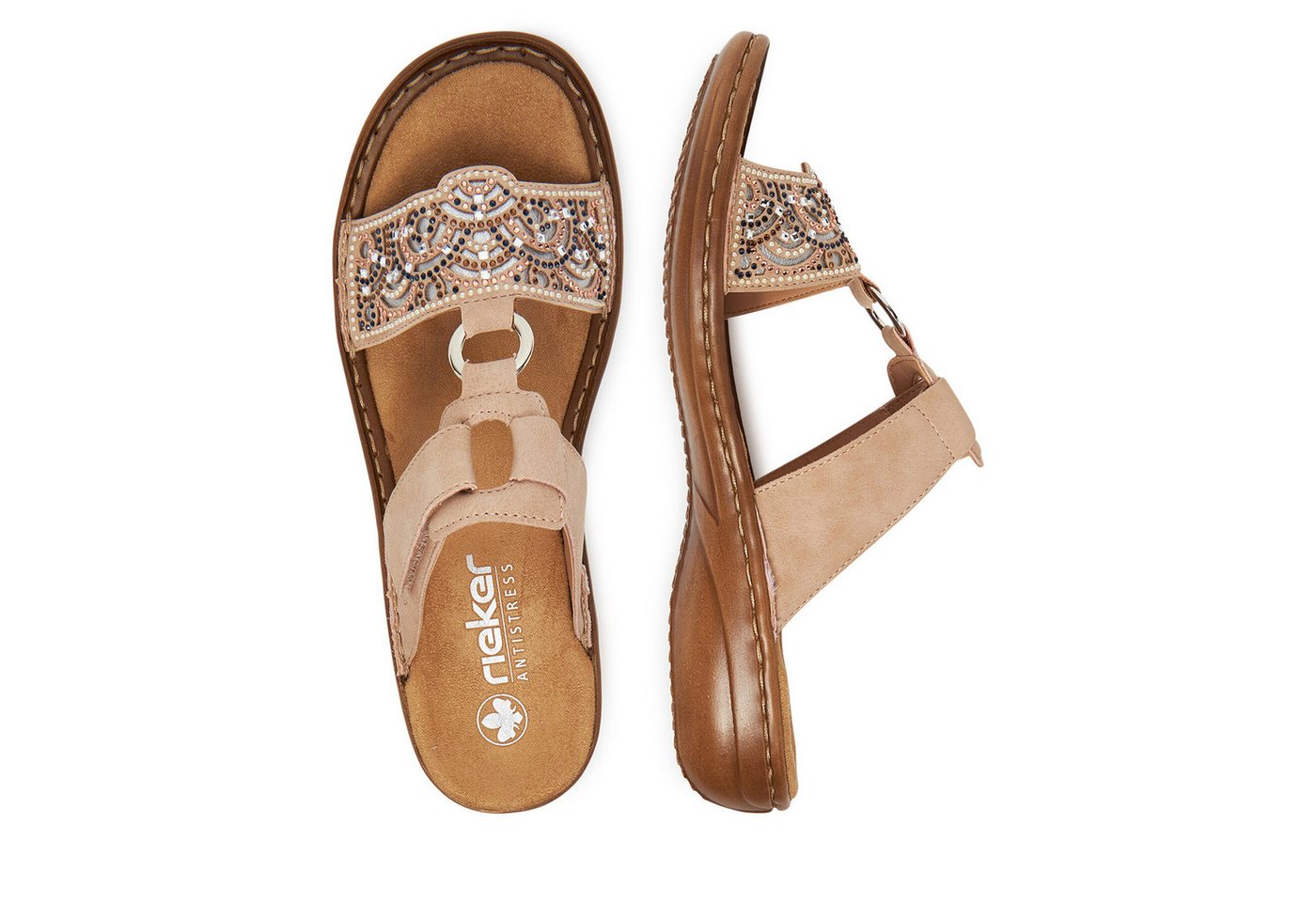 Rieker Rieker Damen-Flip-Flops Beige 608K2-31 Badepantolette Bild 4