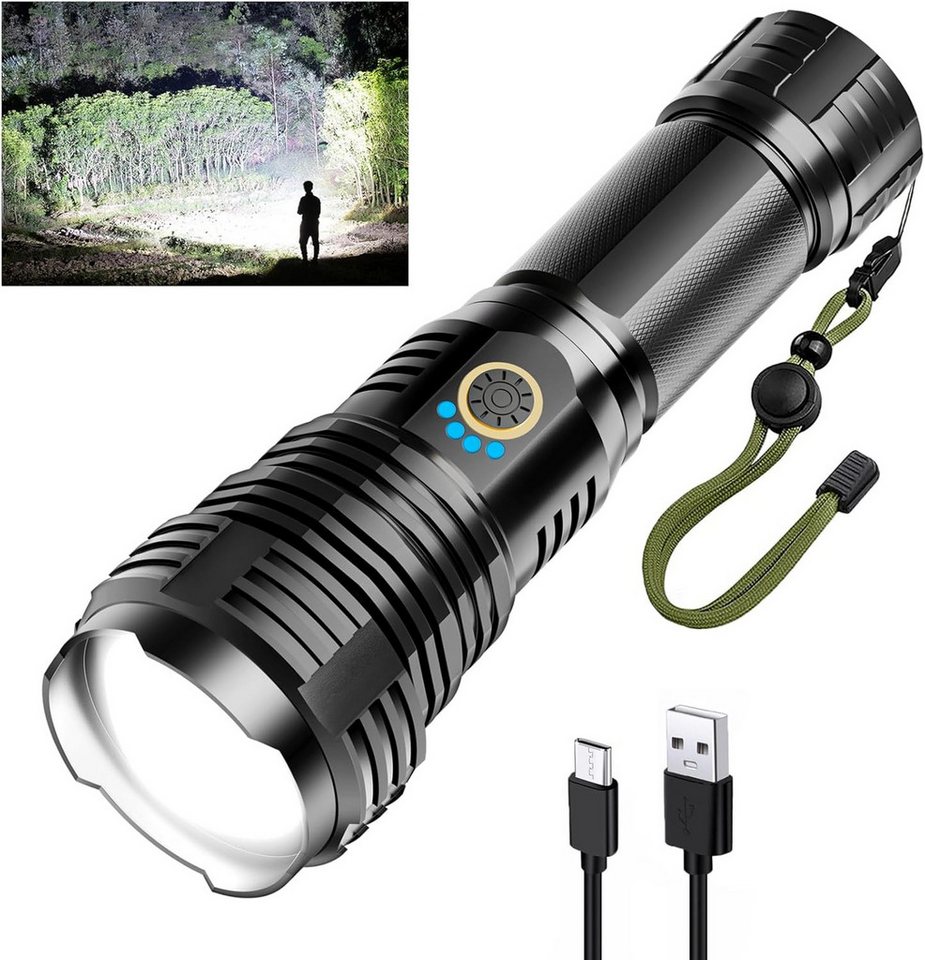FELIXLEO LED Taschenlampe LED Taschenlampe Aufladbar 600000 Lumen XHP70 2 IPX7 Wasserdicht (1-St) Bild 5