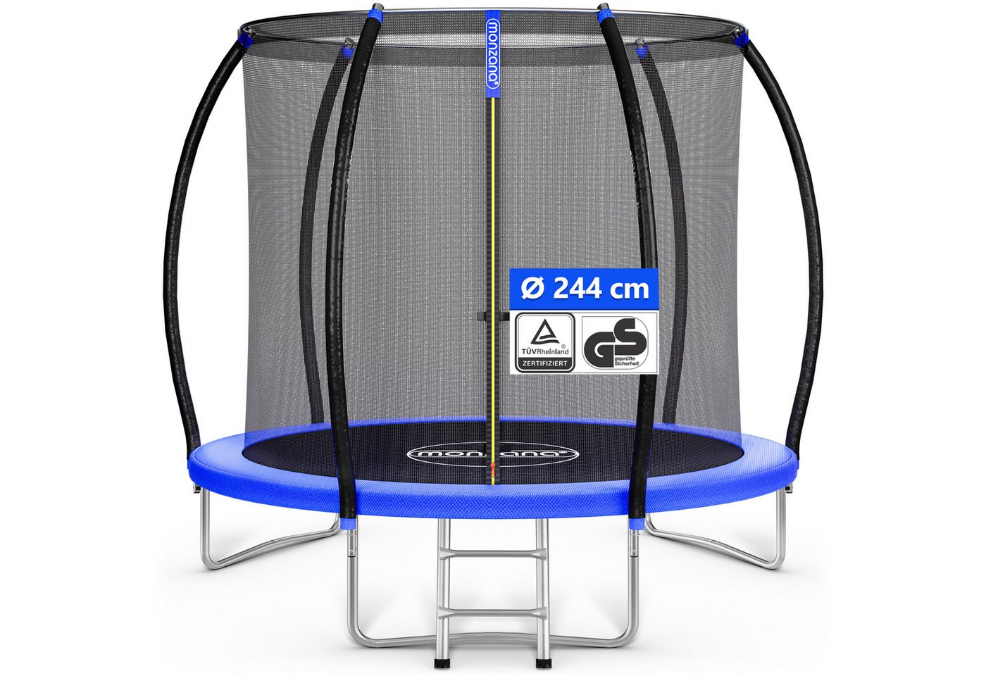 monzana Gartentrampolin, Ø 244 cm, (3 tlg), Ø 244 cm TÜV Rheinland GS Zertifiziert Komplettset Bild 4