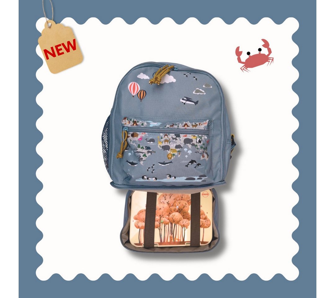 JENARD Kinderrucksack JENARD® Kinder 4er-Set Creme – Rucksack, Trinkflasche, 2 Brotdosen Bild 3