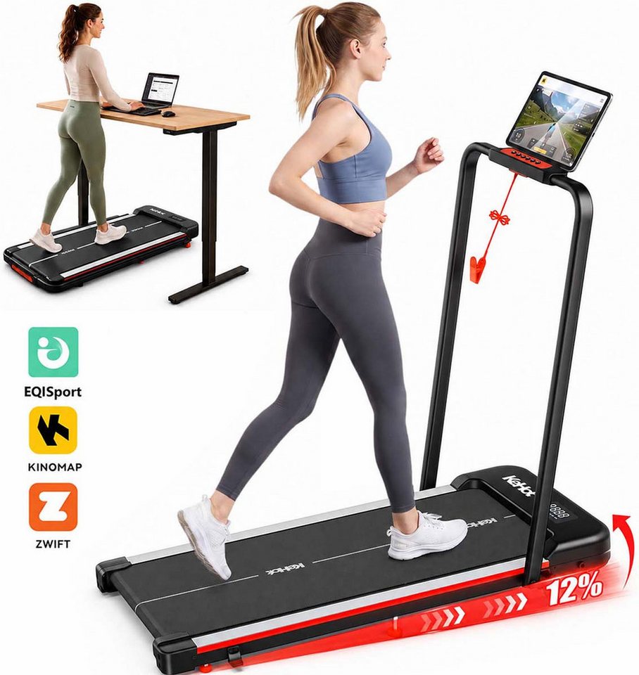 WILGOON Laufband Laufband für Zuhause mit Steigung und gelenkschonendem Laufkomfort (Walking und Laufen von 1–12 km/h für Homeoffice und Alltag, Ideal für Kalorienverbrauch, tägliche Bewegung und Cardio), Klappbar, platzsparend und App-kompatibel für flexibles Training Bild 4