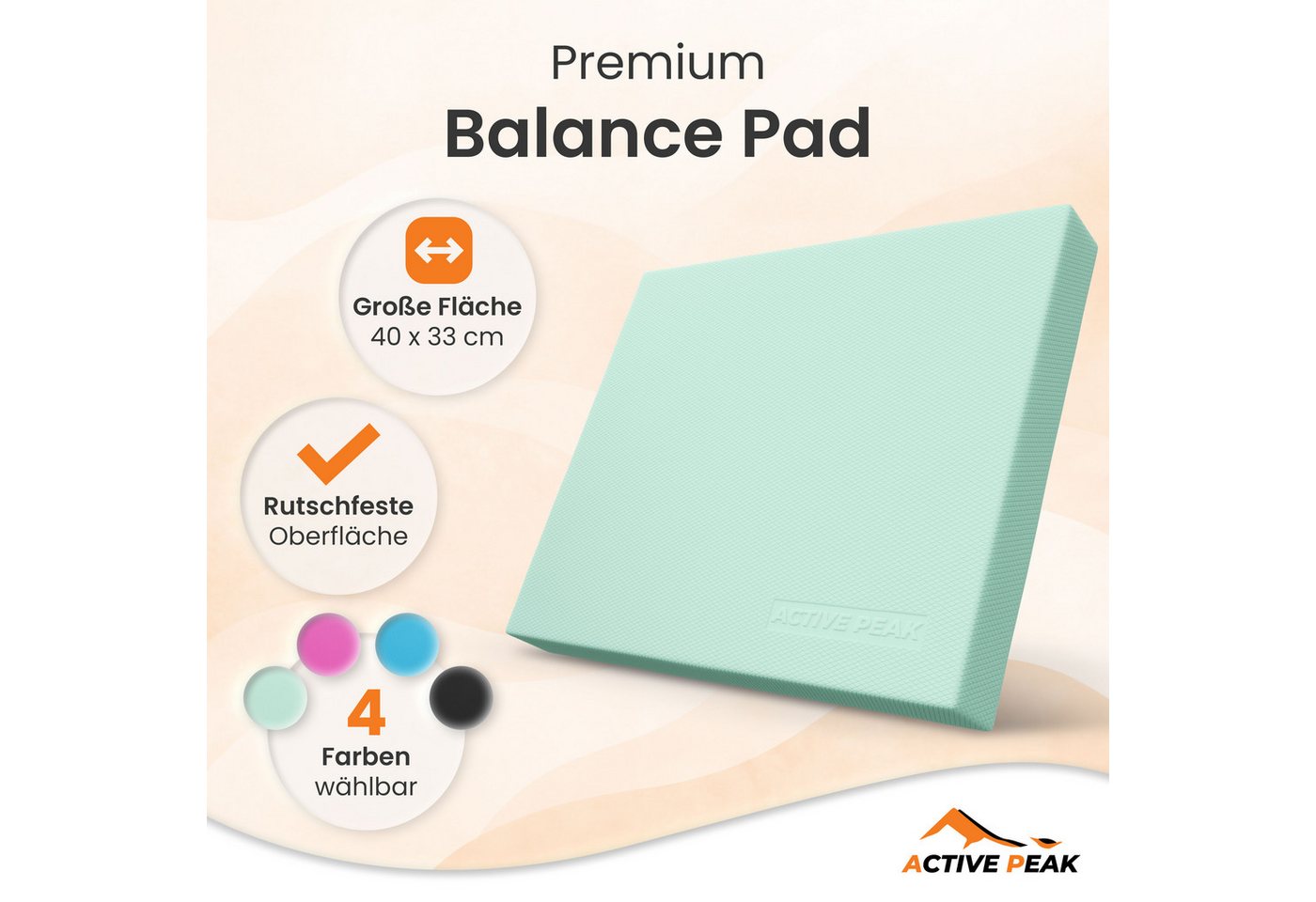 Active Peak Balanceboard Balance Pad XXL Gleichgewichtskissen Balancepad, Ideal für Yoga, Pilates & Core-Training & Physiotherapie Bild 2