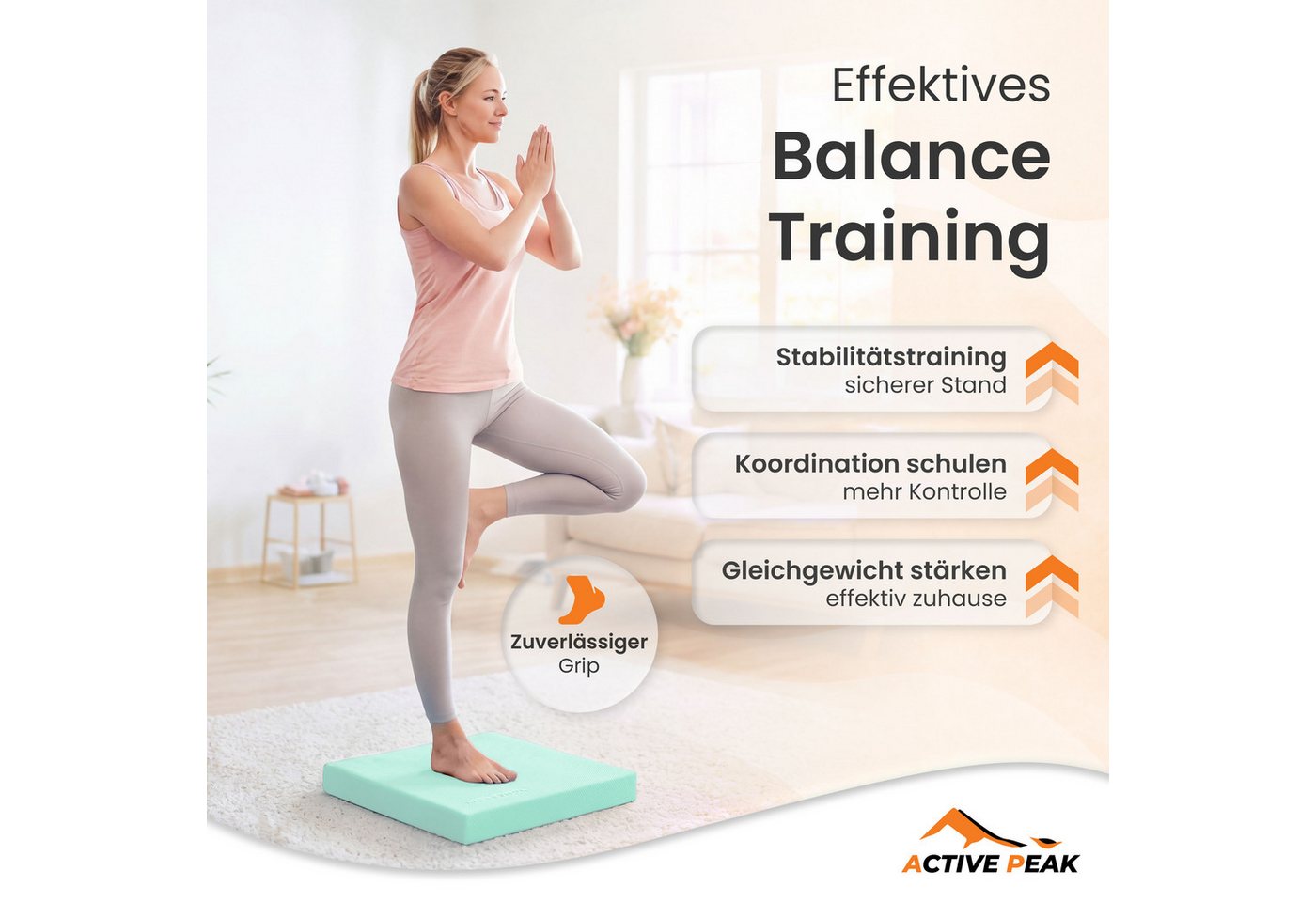Active Peak Balanceboard Balance Pad XXL Gleichgewichtskissen Balancepad, Ideal für Yoga, Pilates & Core-Training & Physiotherapie Bild 3