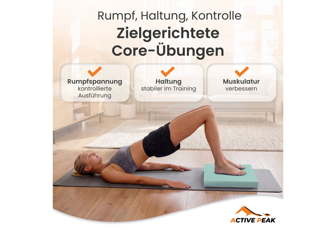 Active Peak Balanceboard Balance Pad XXL Gleichgewichtskissen Balancepad, Ideal für Yoga, Pilates & Core-Training & Physiotherapie Bild 4