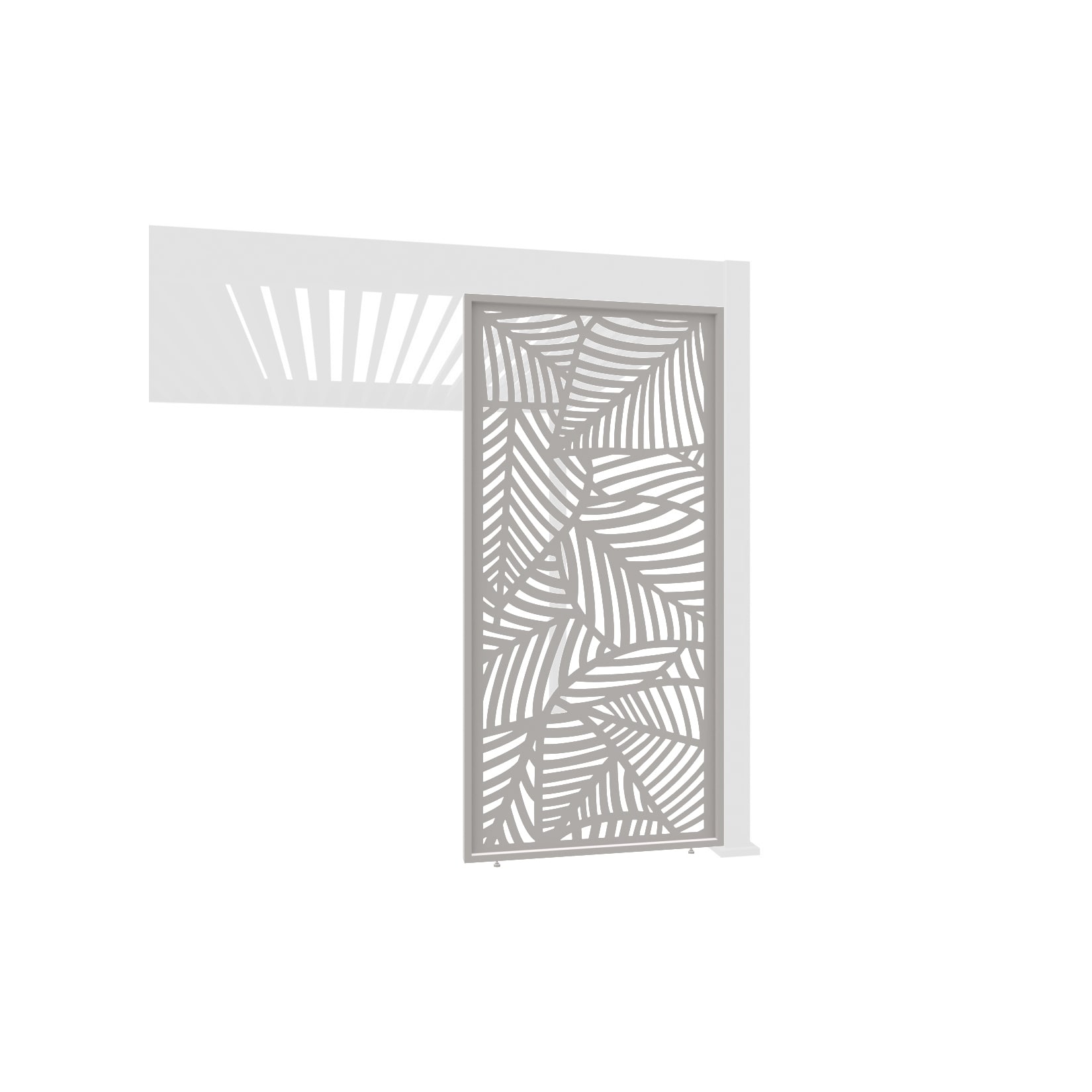 Weide Deko-Wand Blattdesign Ivory Sand Aluminium für Weide Pergola Seitenwand0.93 Meter