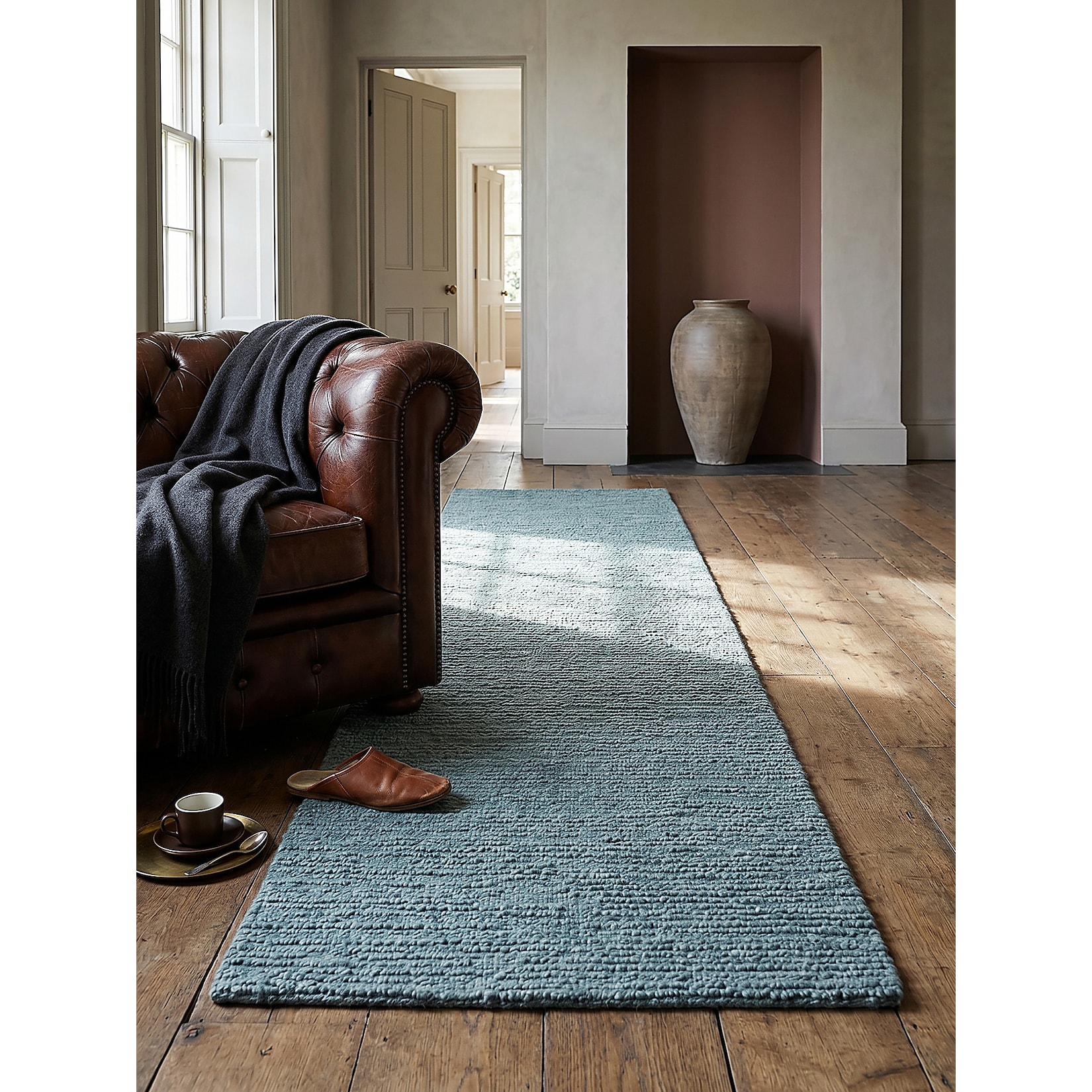 Läufer uni Türkis 80 x 230 cm - ALNE Kadima Design