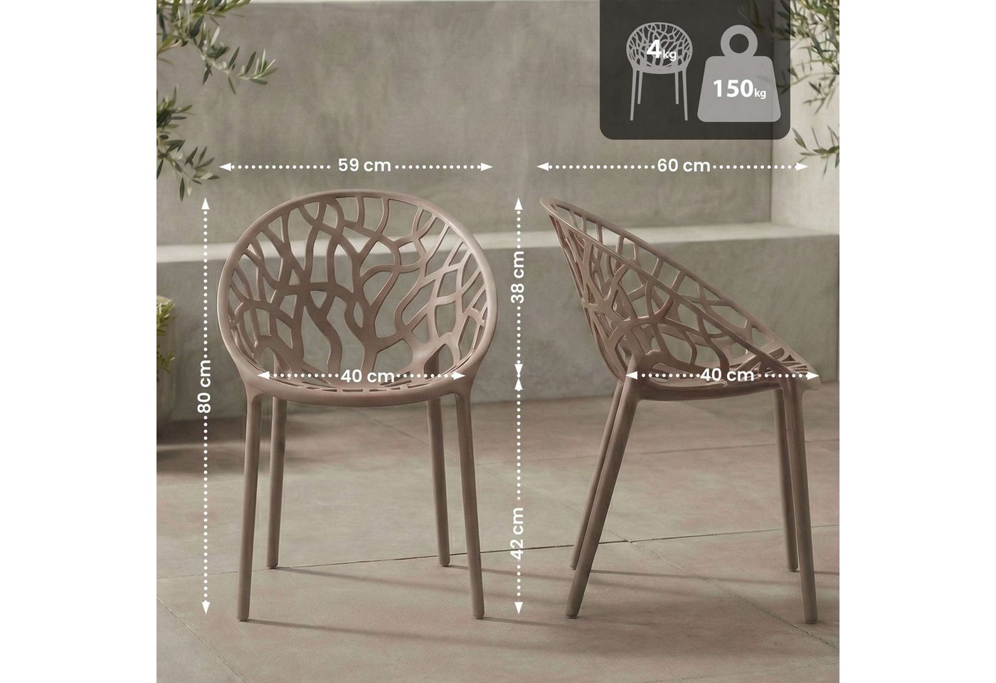 CLP 2er Set Stuhl Hope Farbe:taupe Bild 5