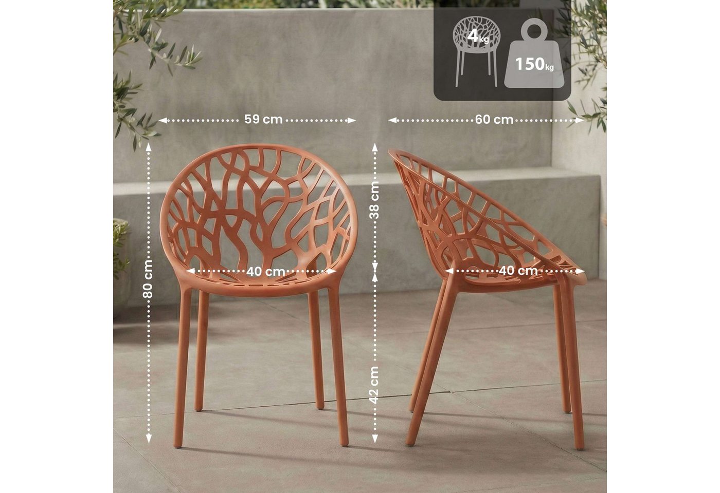 CLP 2er Set Stuhl Hope Farbe:terracotta Bild 2