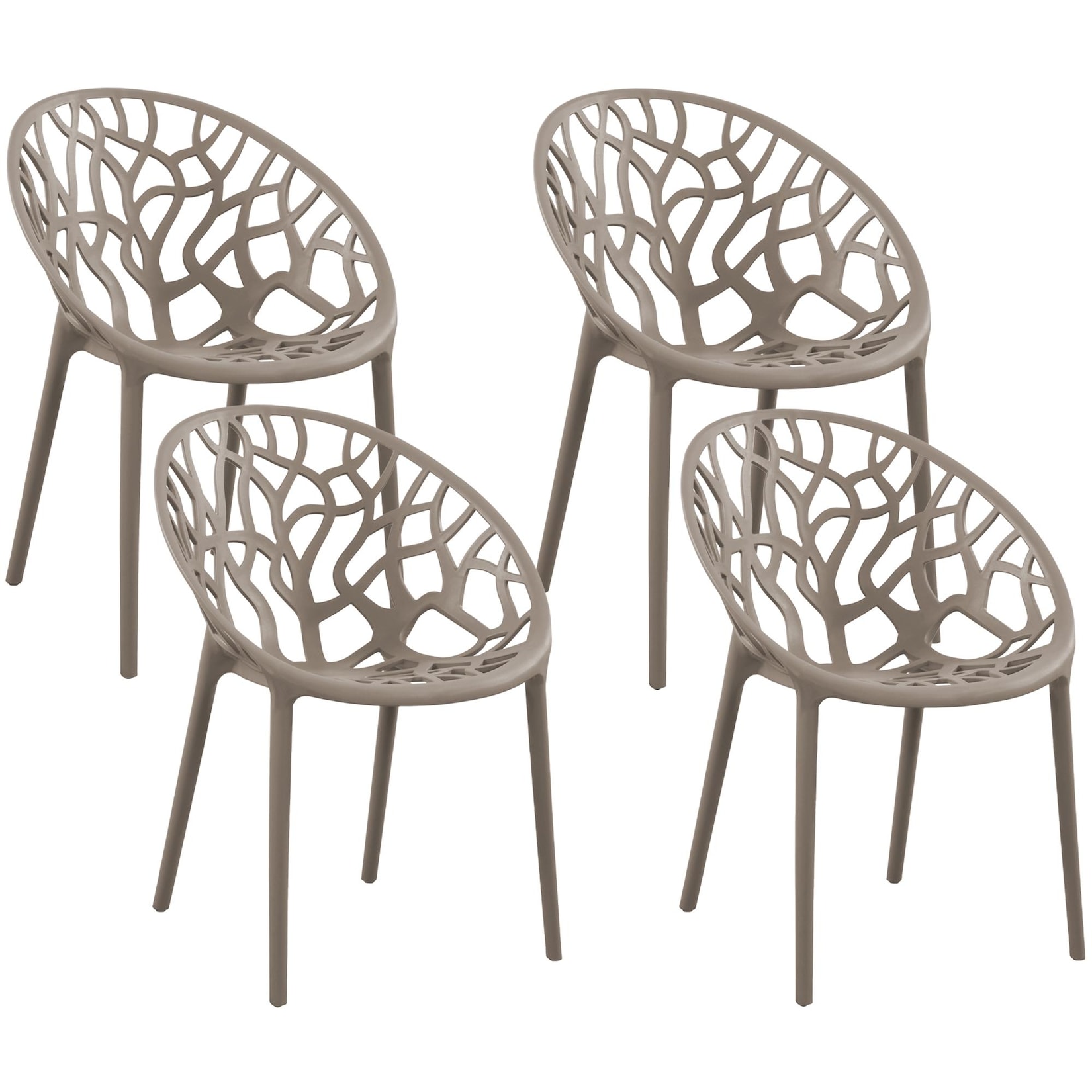 CLP 4er Set Stuhl Hope Farbe:taupe