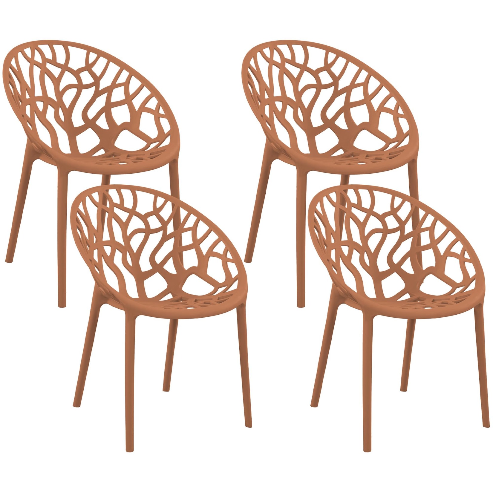 CLP 4er Set Stuhl Hope Farbe:terracotta