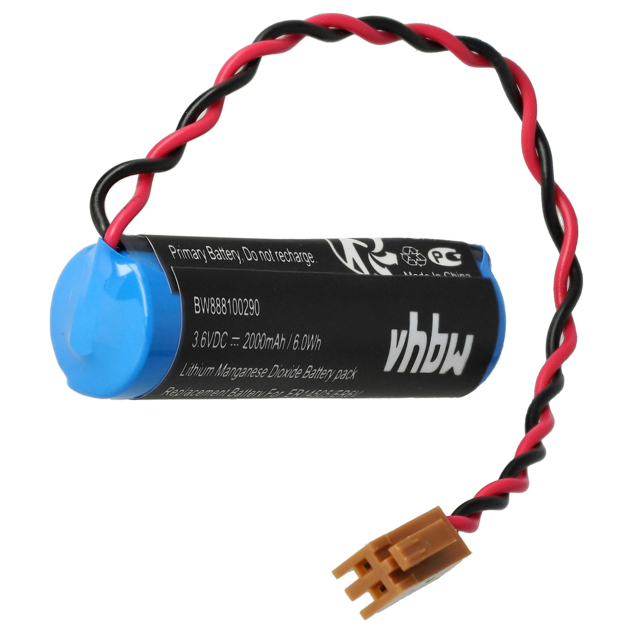 Vhbw - Batterie Ersatz Für Toshiba Er6v, Jae2p Für Plc Programmable Logic Controller (2000 Mah, 3,6 V, Li-mno2)