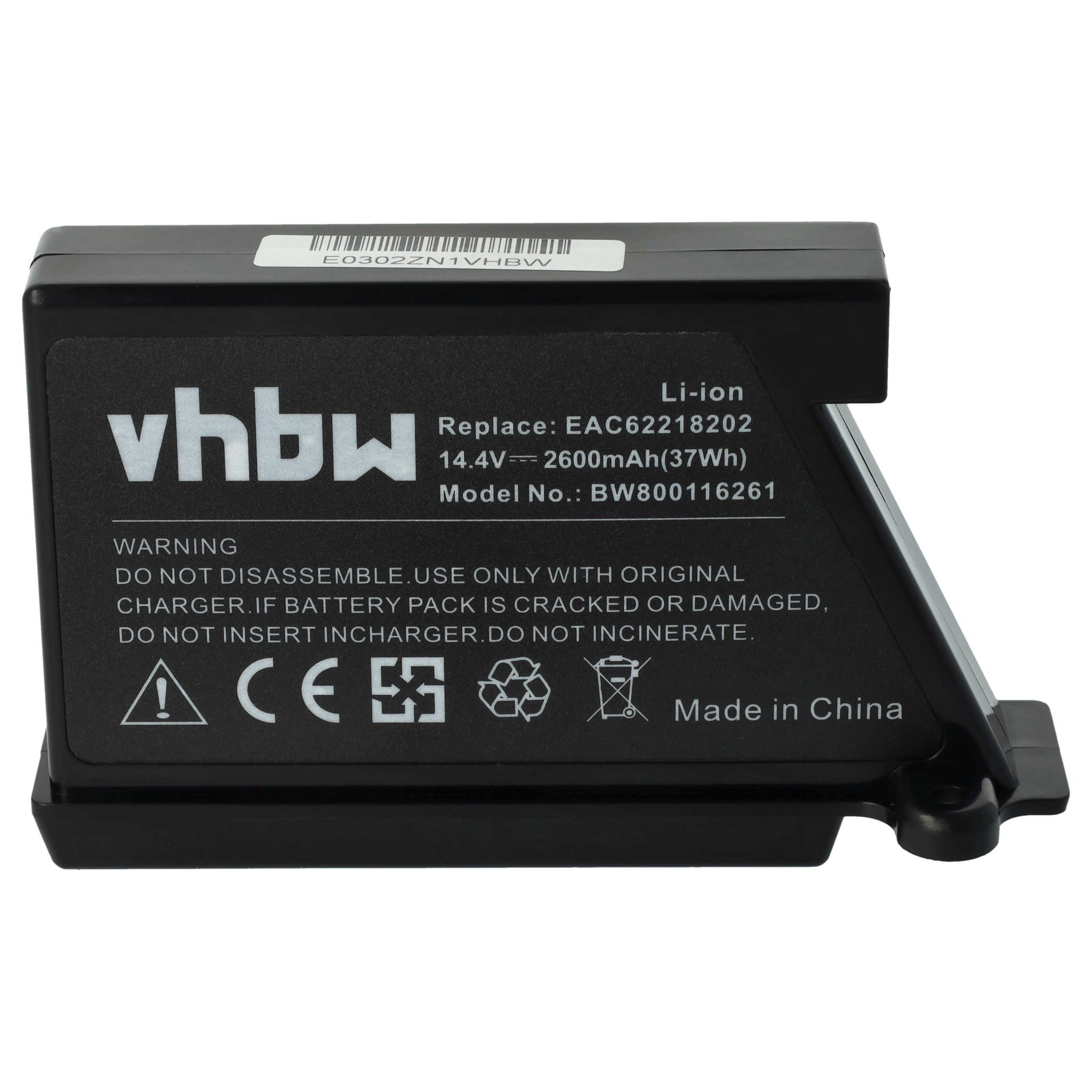 Akku Kompatibel Mit Lg Hombot Vsr9640ps, Vrd710rrc Home Cleaner Heimroboter Schwarz (2600 Mah, 14,4 V, Li-ion) - Vhbw