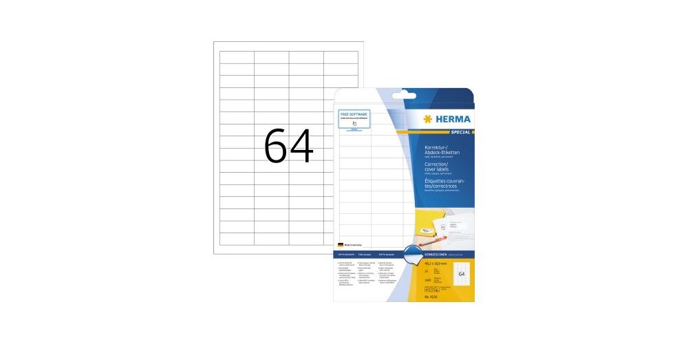 Herma Abdecketik. A4 Weiß 48,3x16,9 Mm Papier Opak 1600 St. (4226)