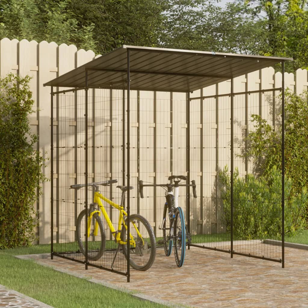 Fahrradschuppen 190x190x222 Cm Stahl Schwarz