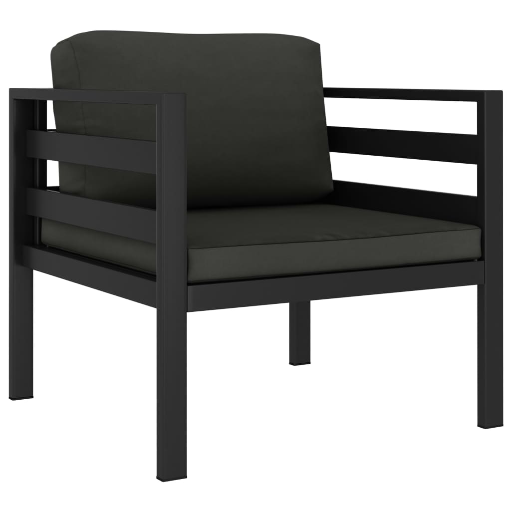 Maison Exclusive - Einzelsofas 2 Stk. Mit Kissen Aluminium Anthra